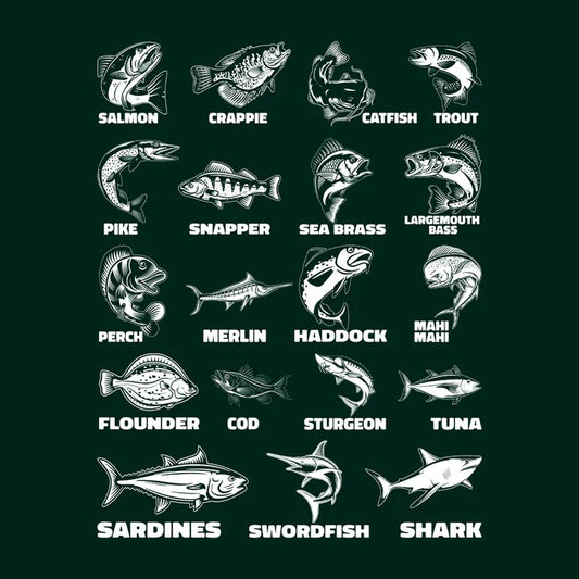 "Types Of Fish Ocean Theme" T-Shirt: Dive into Style and Marine Life