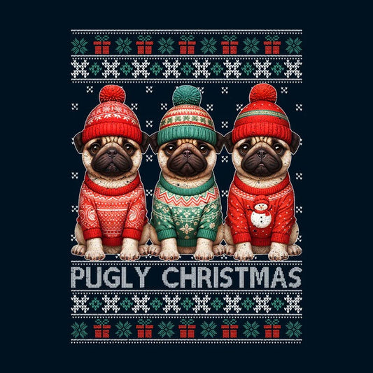 Celebrate the Holidays with the "Pugly Christmas Pug Dog Xmas" T-Shirt!