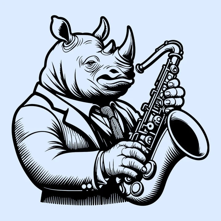 Groove in Style with the Rhino Saxophone Jazz Lover T-Shirt
