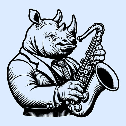 Groove in Style with the Rhino Saxophone Jazz Lover T-Shirt