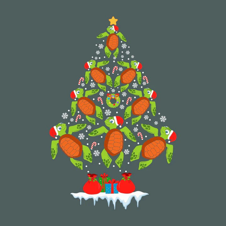 Celebrate the Holidays with the "Sea Turtle Christmas Tree" T-Shirt – The Perfect Gift for Ocean Lovers!