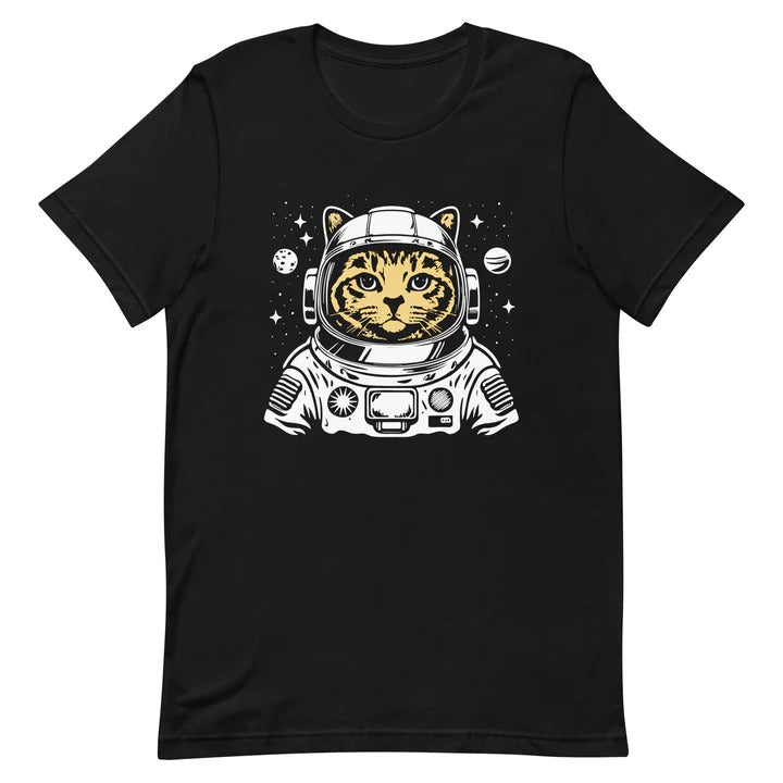 Explore the Cosmos in Style with the "Astronaut Cat" T-Shirt