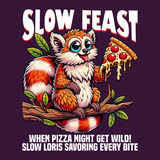 Adorable Slow Loris Pizza Slice Humor World Pizza Day | PRODUCT CODE: ADBLEWORPZSH