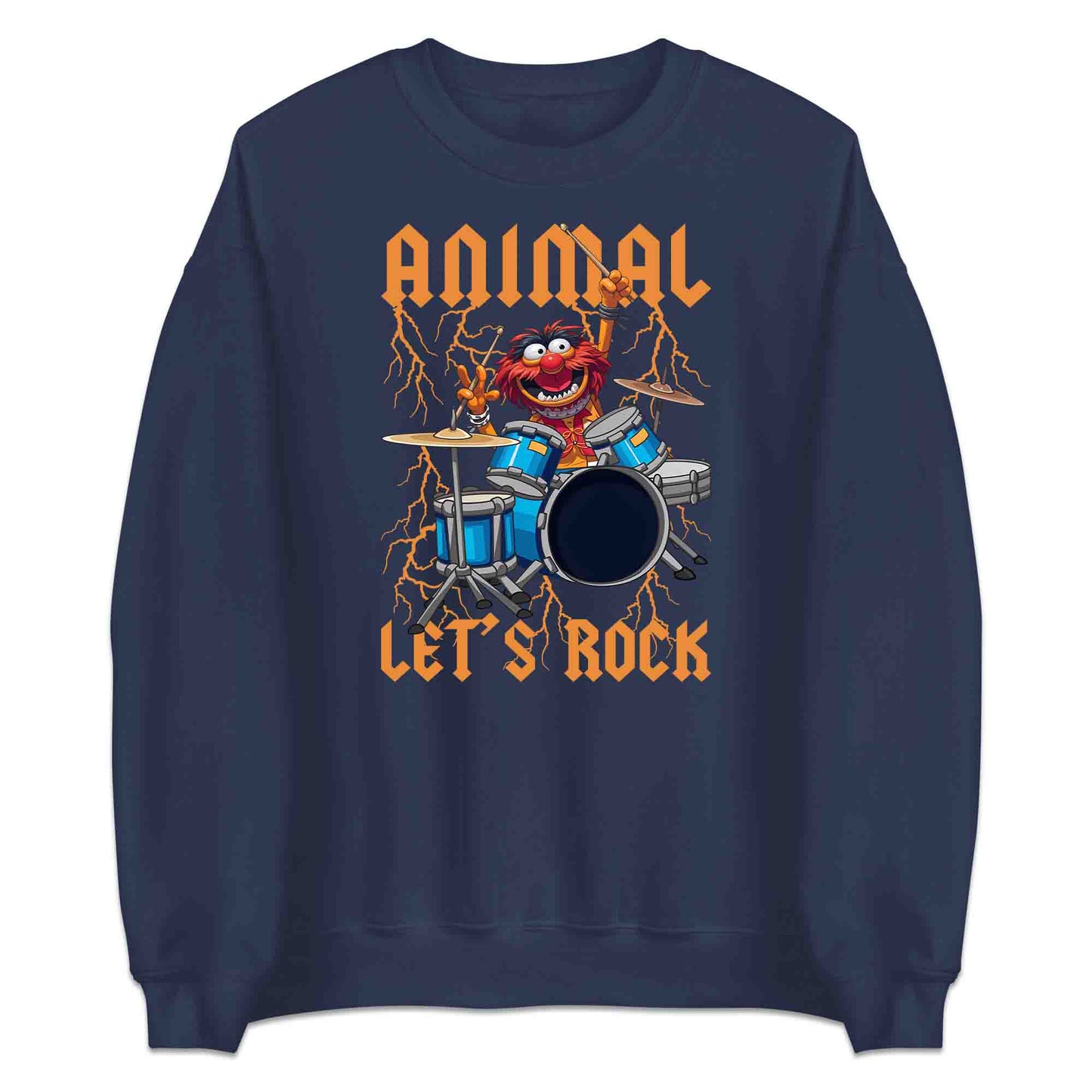 The Muppets Animal Drummer T-Shirt, Jumper & Hoodie – Let’s Rock! Electric Blue Rock Music Fan Apparel | PRODUCT CODE: ADNERWUYO