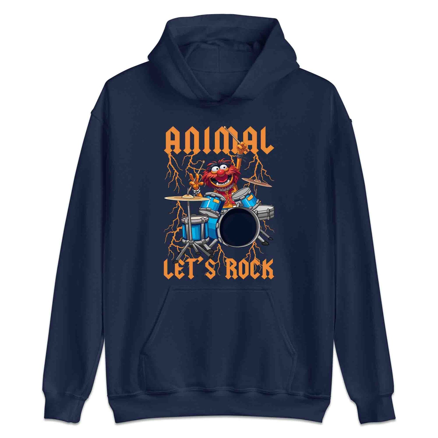 The Muppets Animal Drummer T-Shirt, Jumper & Hoodie – Let’s Rock! Electric Blue Rock Music Fan Apparel | PRODUCT CODE: ADNERWUYO