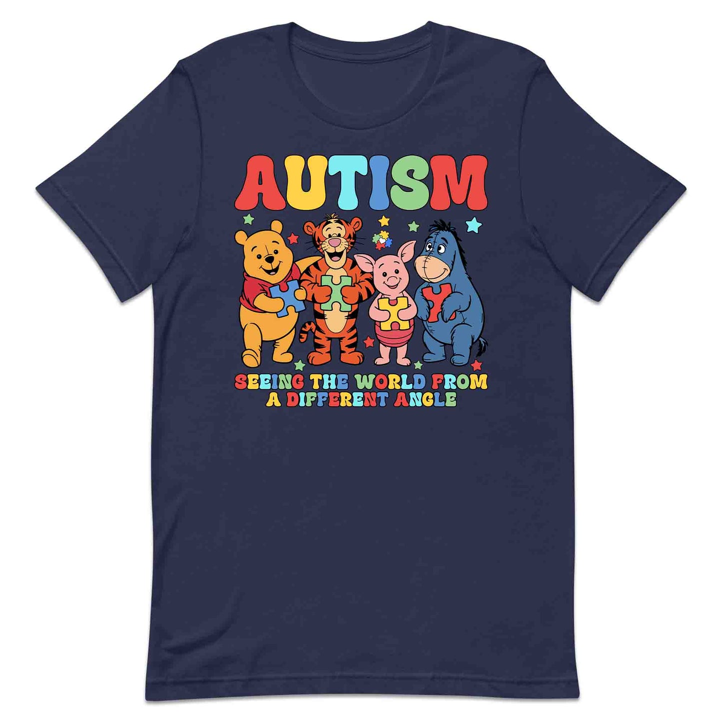 Winnie the Pooh & Friends T-Shirt | Pooh Piglet Tigger & Eeyore Jumper | Autism Awareness Hoodie | PRODUCT CODE: AEJWHQNPHOF