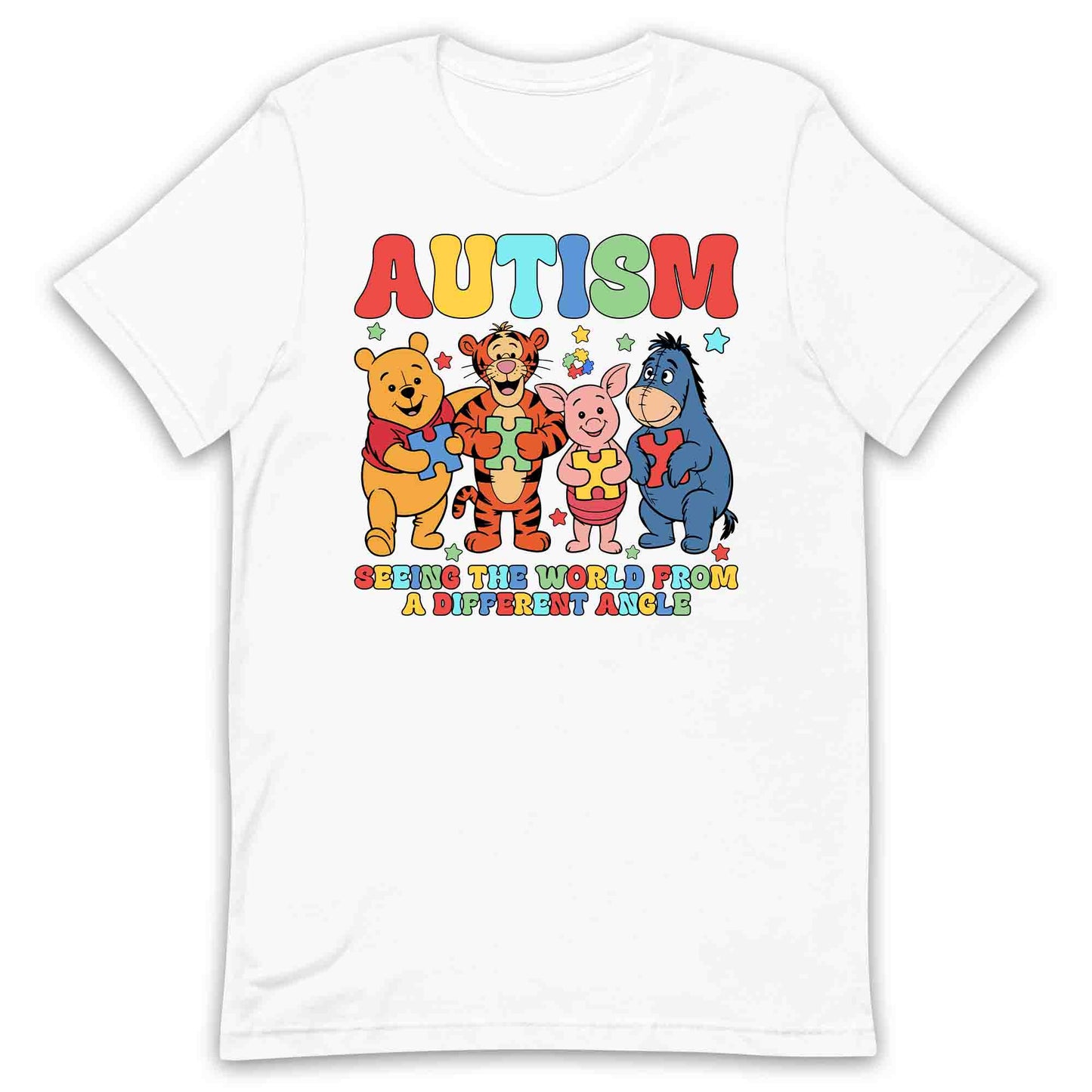 Winnie the Pooh & Friends T-Shirt | Pooh Piglet Tigger & Eeyore Jumper | Autism Awareness Hoodie | PRODUCT CODE: AEJWHQNPHOF