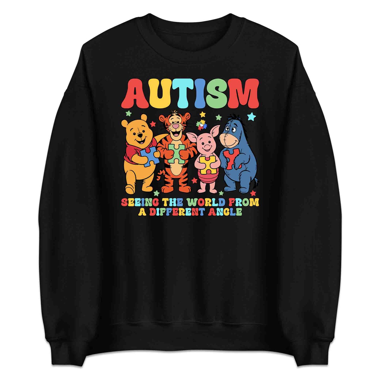 Winnie the Pooh & Friends T-Shirt | Pooh Piglet Tigger & Eeyore Jumper | Autism Awareness Hoodie | PRODUCT CODE: AEJWHQNPHOF
