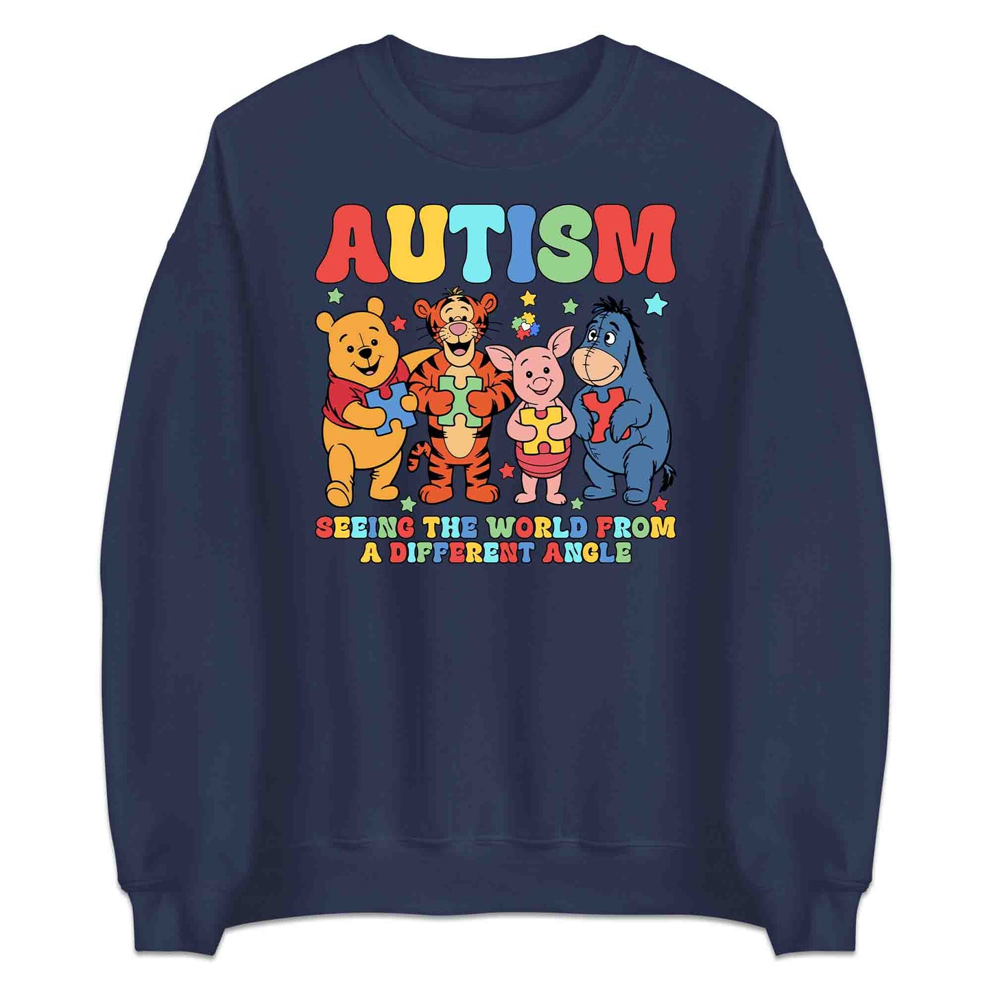Winnie the Pooh & Friends T-Shirt | Pooh Piglet Tigger & Eeyore Jumper | Autism Awareness Hoodie | PRODUCT CODE: AEJWHQNPHOF