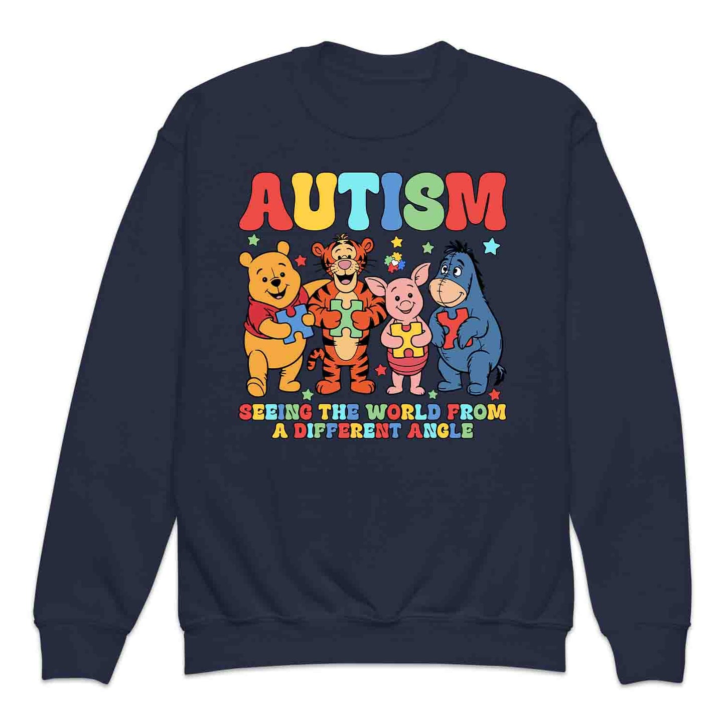 Winnie the Pooh & Friends Kids T-Shirt | Pooh Piglet Tigger & Eeyore Jumper | Autism Awareness Hoodie | PRODUCT CODE: AEJWHQNPHOF