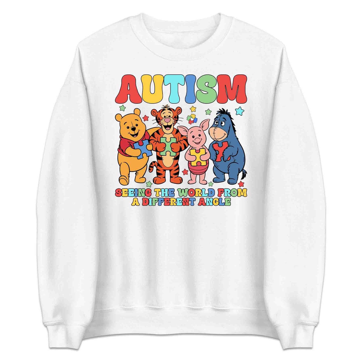 Winnie the Pooh & Friends T-Shirt | Pooh Piglet Tigger & Eeyore Jumper | Autism Awareness Hoodie | PRODUCT CODE: AEJWHQNPHOF