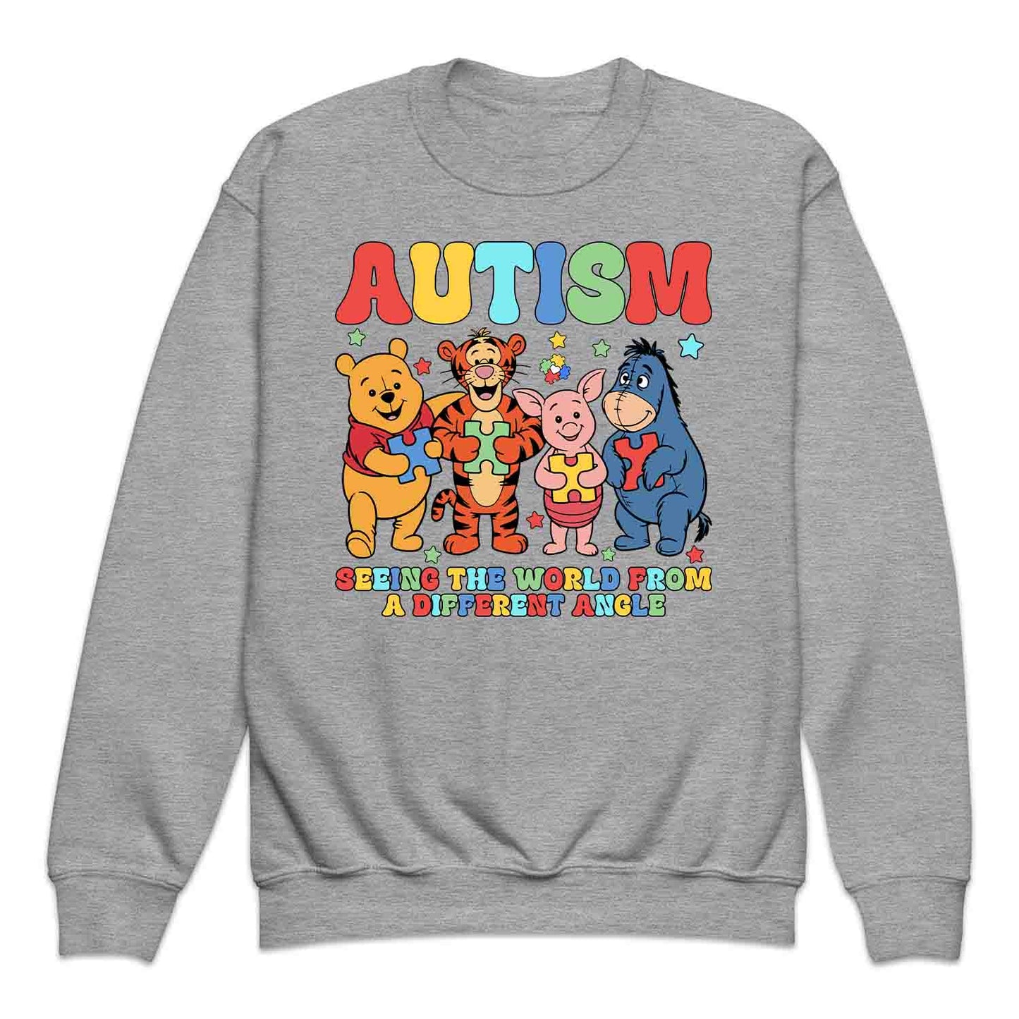 Winnie the Pooh & Friends Kids T-Shirt | Pooh Piglet Tigger & Eeyore Jumper | Autism Awareness Hoodie | PRODUCT CODE: AEJWHQNPHOF