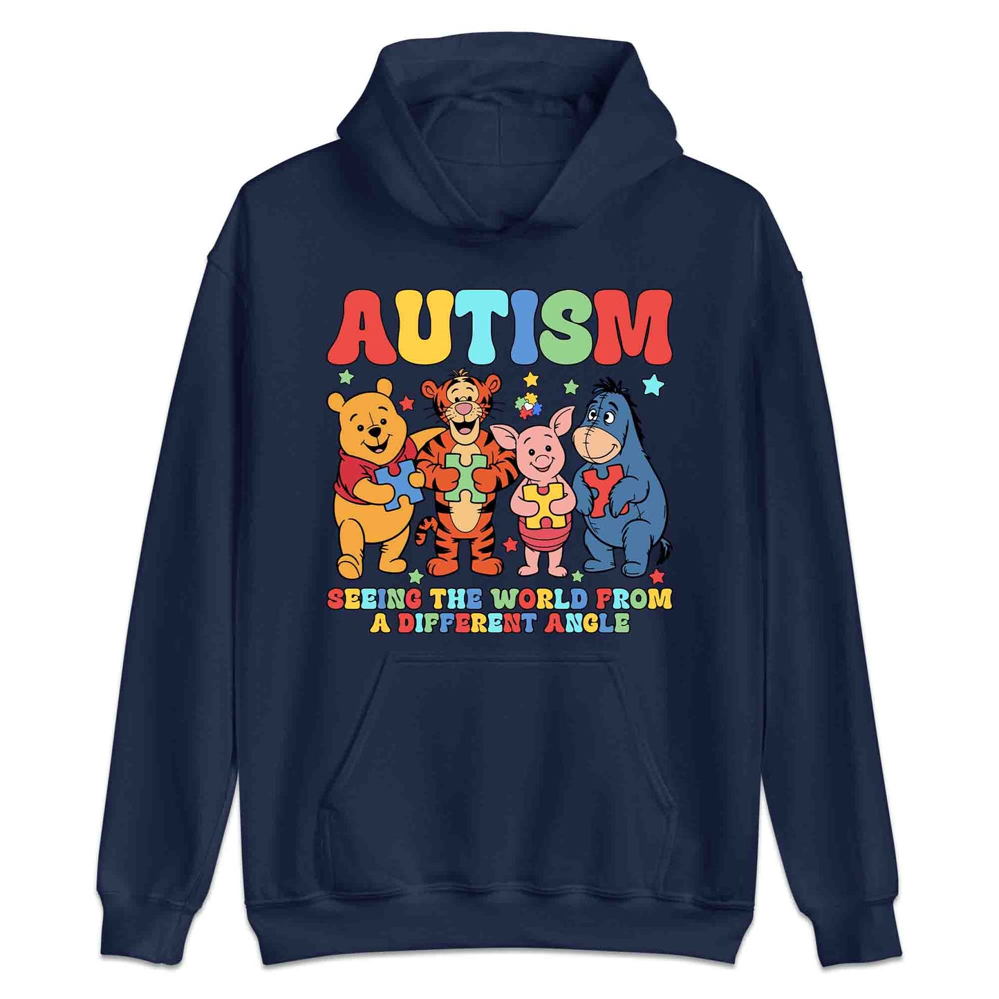 Winnie the Pooh & Friends T-Shirt | Pooh Piglet Tigger & Eeyore Jumper | Autism Awareness Hoodie | PRODUCT CODE: AEJWHQNPHOF