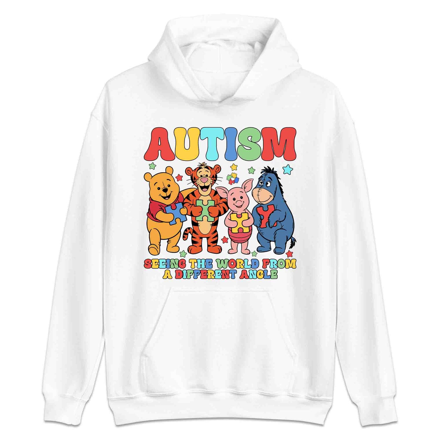 Winnie the Pooh & Friends T-Shirt | Pooh Piglet Tigger & Eeyore Jumper | Autism Awareness Hoodie | PRODUCT CODE: AEJWHQNPHOF