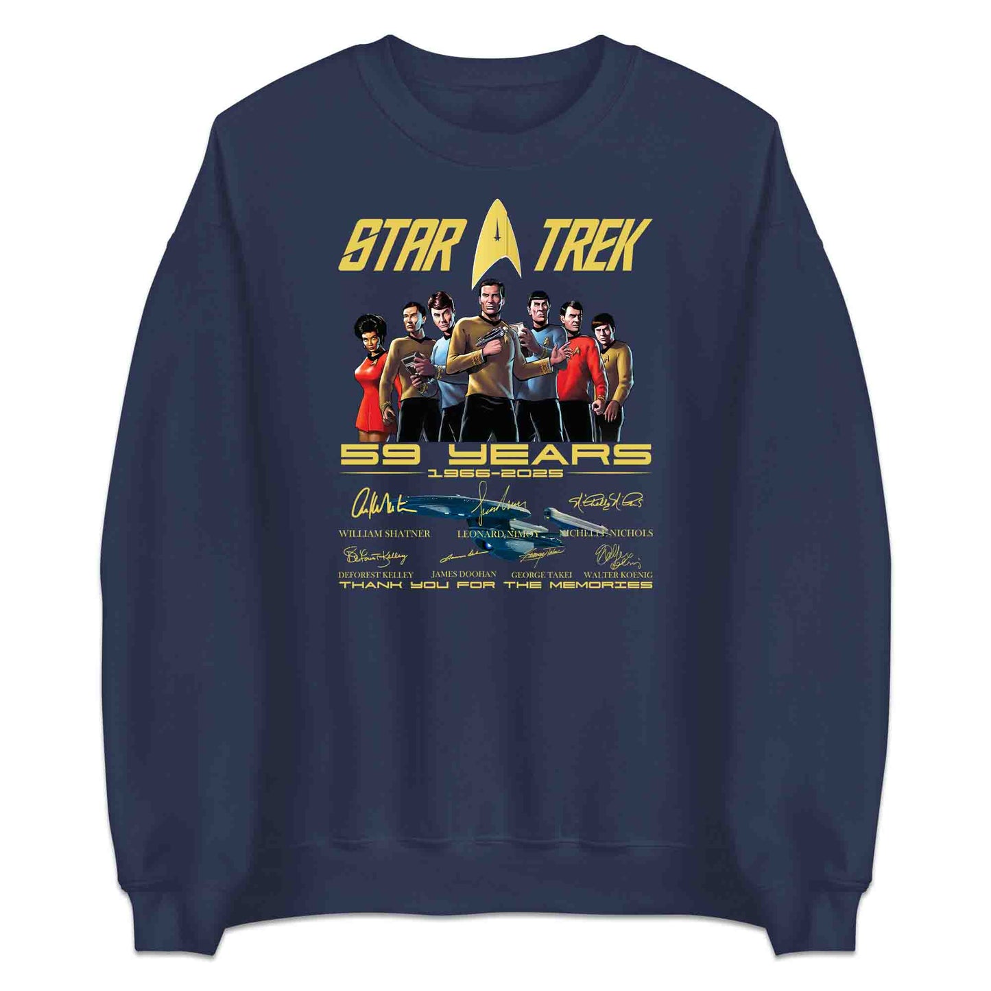Star Trek 59th Anniversary T-Shirt, Jumper & Hoodie – Kirk, Spock & Original Crew Tribute (1966–2025) | PRODUCT CODE: ASDYTZXLK