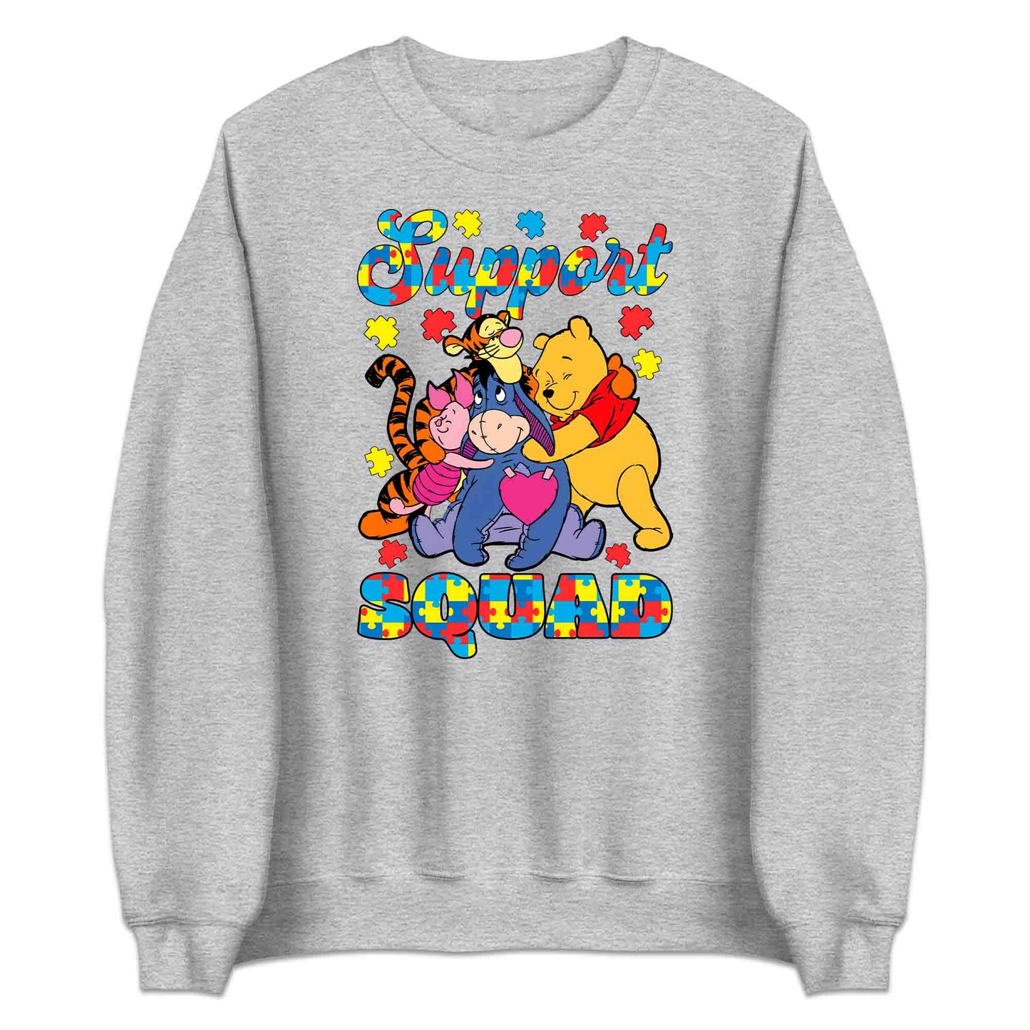 Autism Support Squad T-Shirt | Winnie the Pooh & Friends Hug Jumper | Inclusion Puzzle Hoodie | PRODUCT CODE: AURNYMCPALZ
