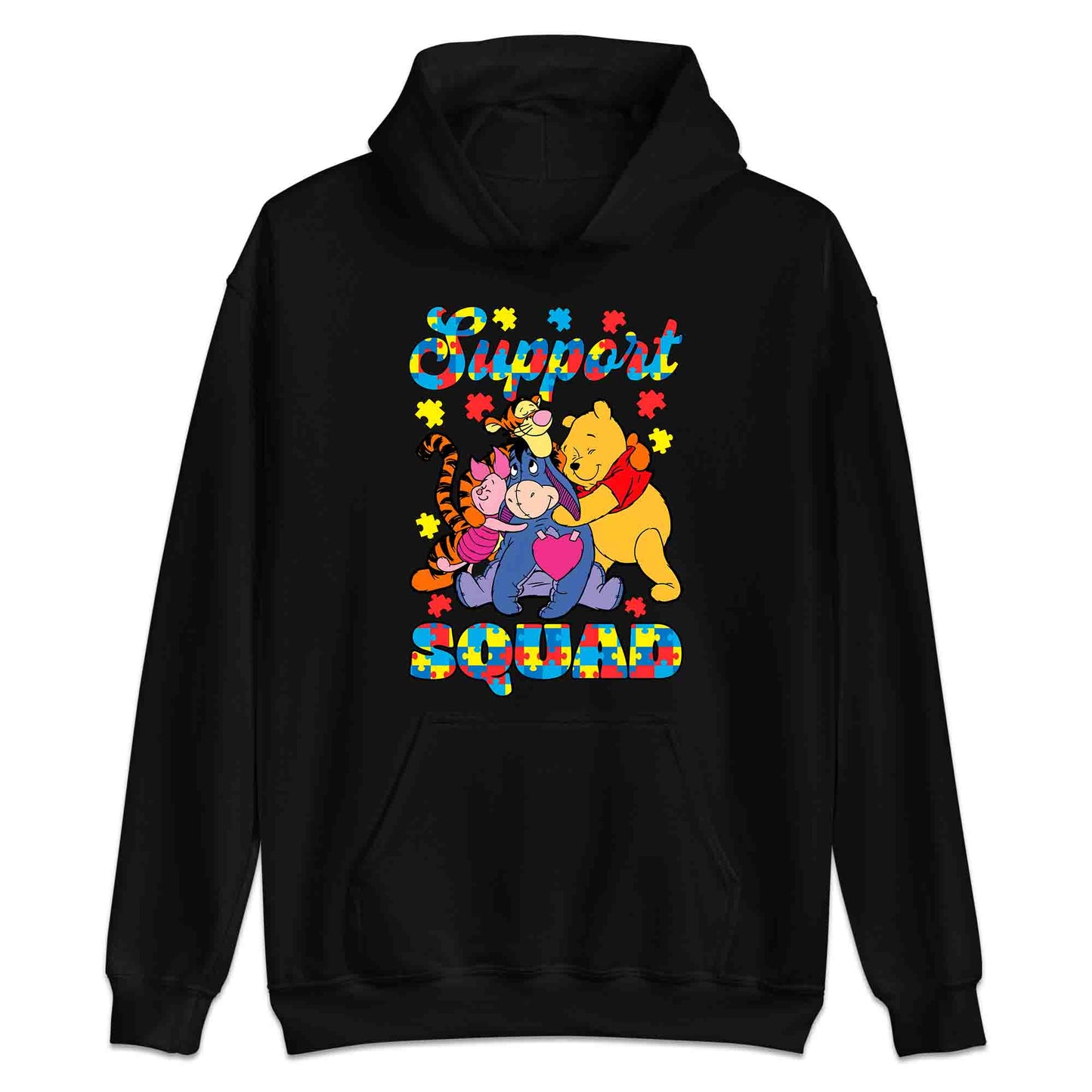 Autism Support Squad T-Shirt | Winnie the Pooh & Friends Hug Jumper | Inclusion Puzzle Hoodie | PRODUCT CODE: AURNYMCPALZ