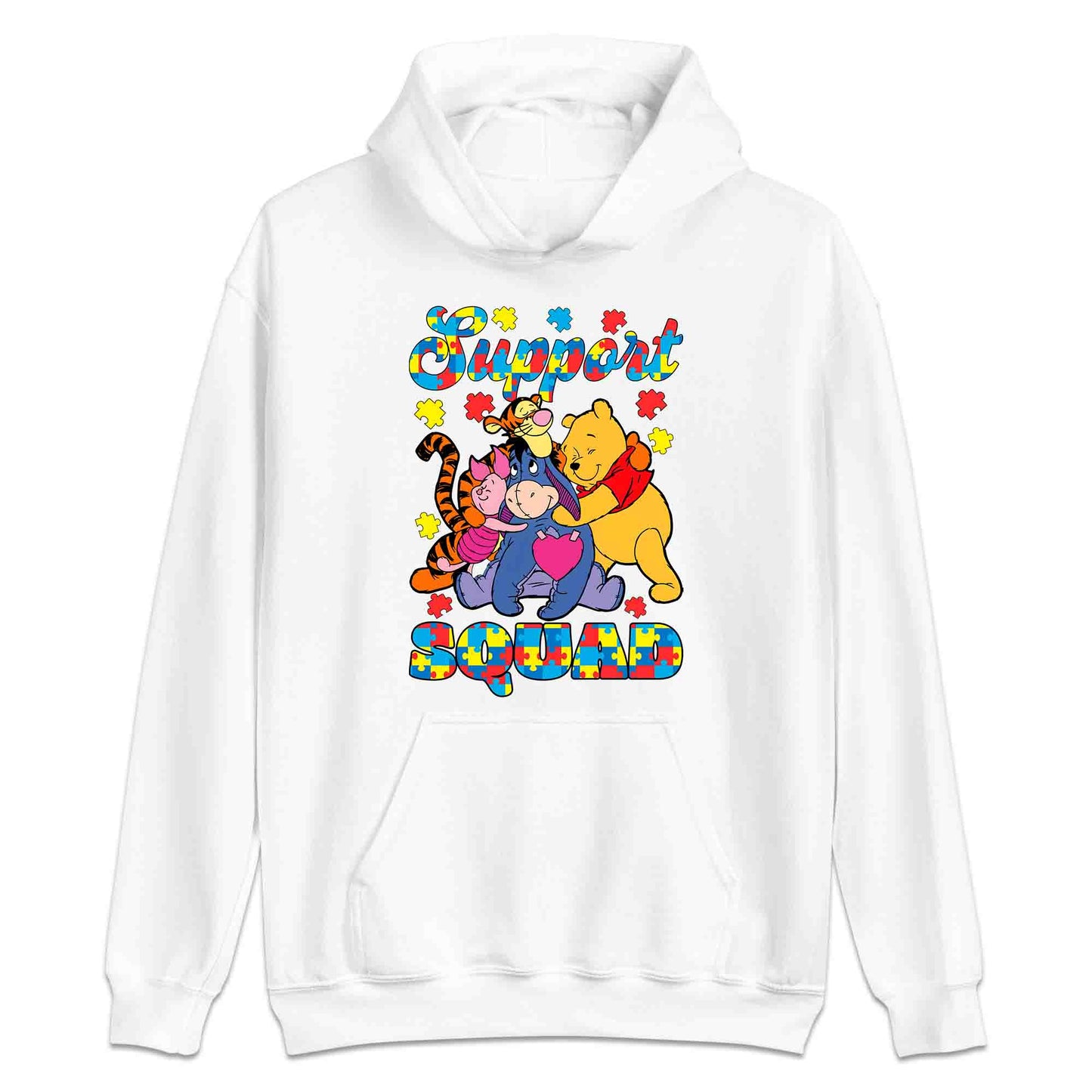 Autism Support Squad T-Shirt | Winnie the Pooh & Friends Hug Jumper | Inclusion Puzzle Hoodie | PRODUCT CODE: AURNYMCPALZ