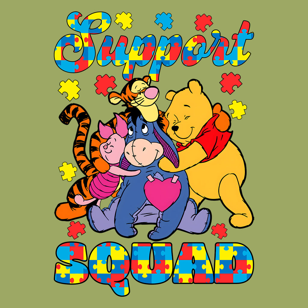 Autism Support Squad T-Shirt | Winnie the Pooh & Friends Hug Jumper | Inclusion Puzzle Hoodie | PRODUCT CODE: AURNYMCPALZ