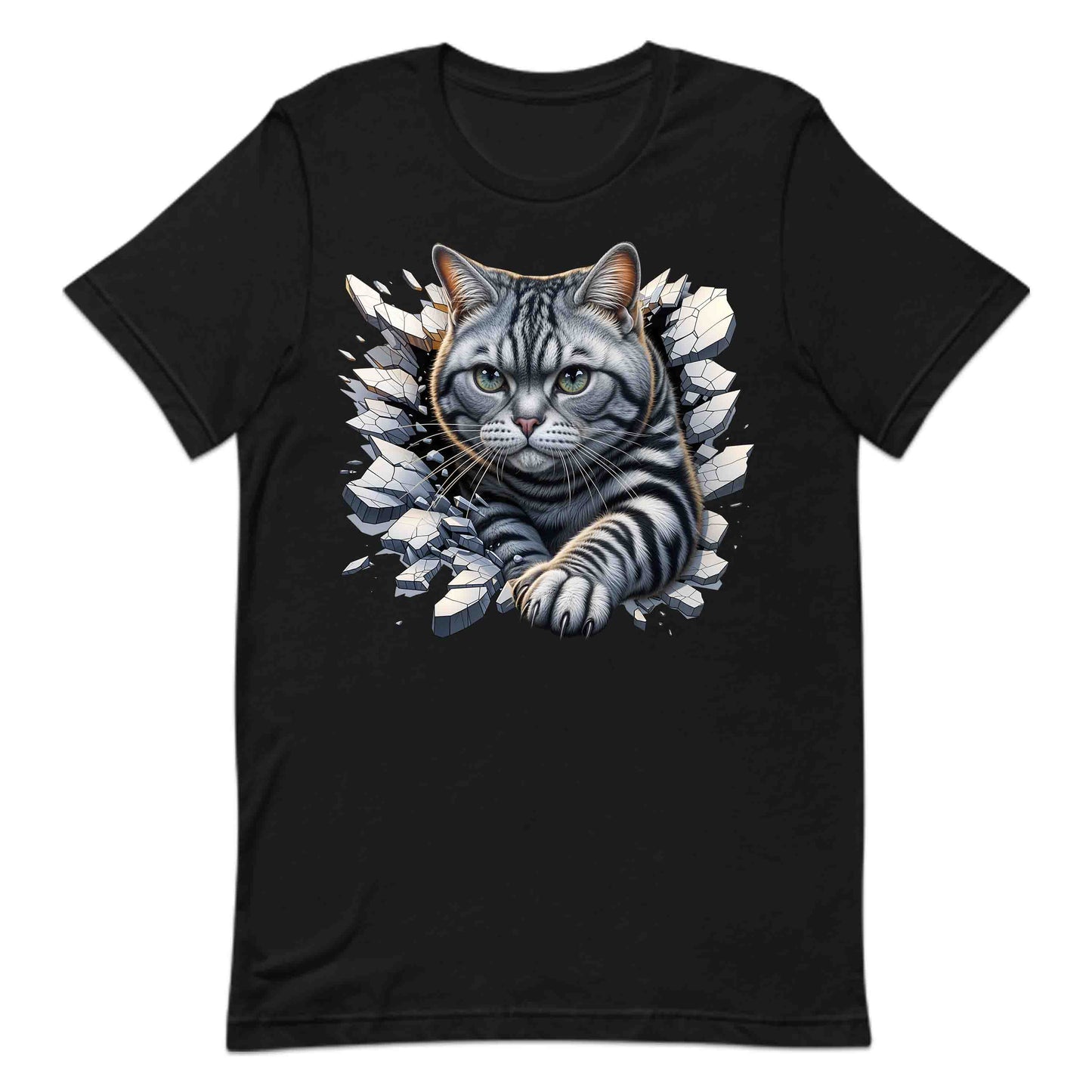 American Shorthair Cat Breaking Through Wall 3D Realistic Cat | PRODUCT CODE: AMRCNSHTWLBR