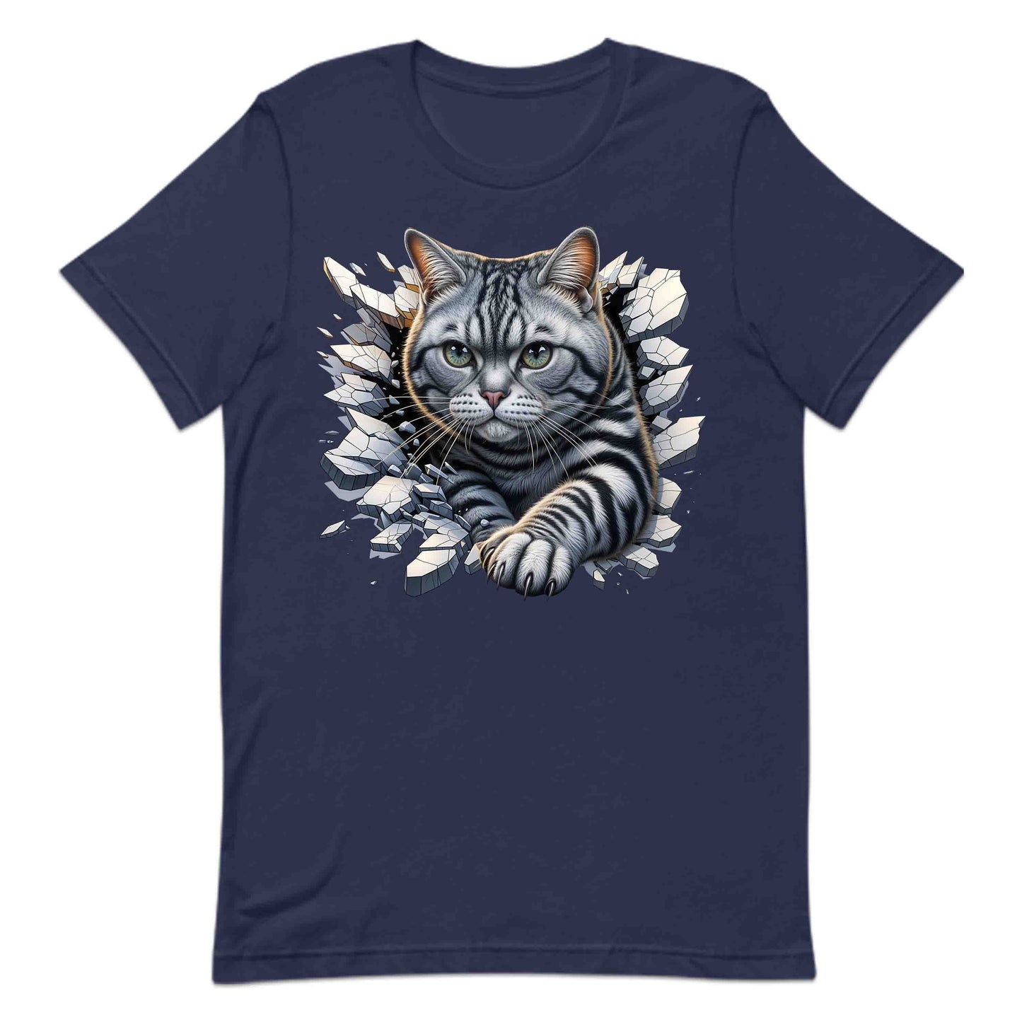 American Shorthair Cat Breaking Through Wall 3D Realistic Cat | PRODUCT CODE: AMRCNSHTWLBR