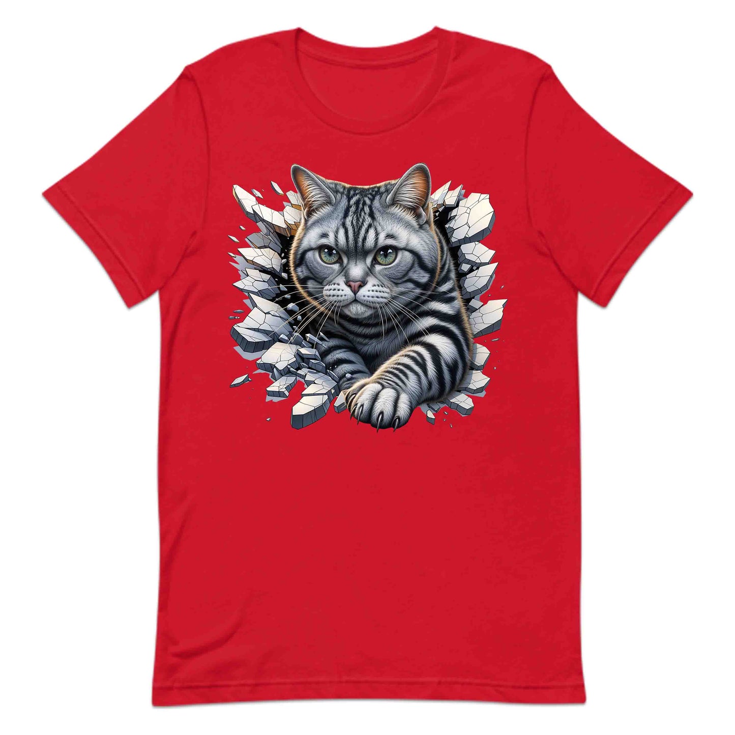 American Shorthair Cat Breaking Through Wall 3D Realistic Cat | PRODUCT CODE: AMRCNSHTWLBR
