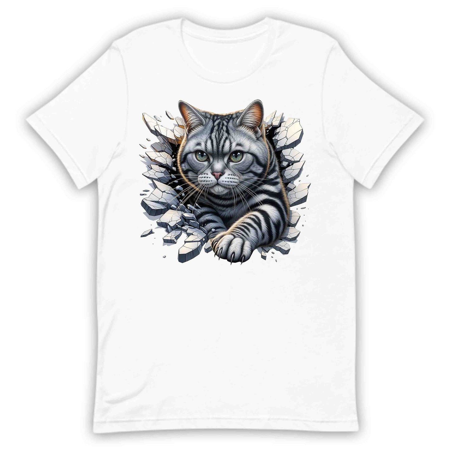 American Shorthair Cat Breaking Through Wall 3D Realistic Cat | PRODUCT CODE: AMRCNSHTWLBR