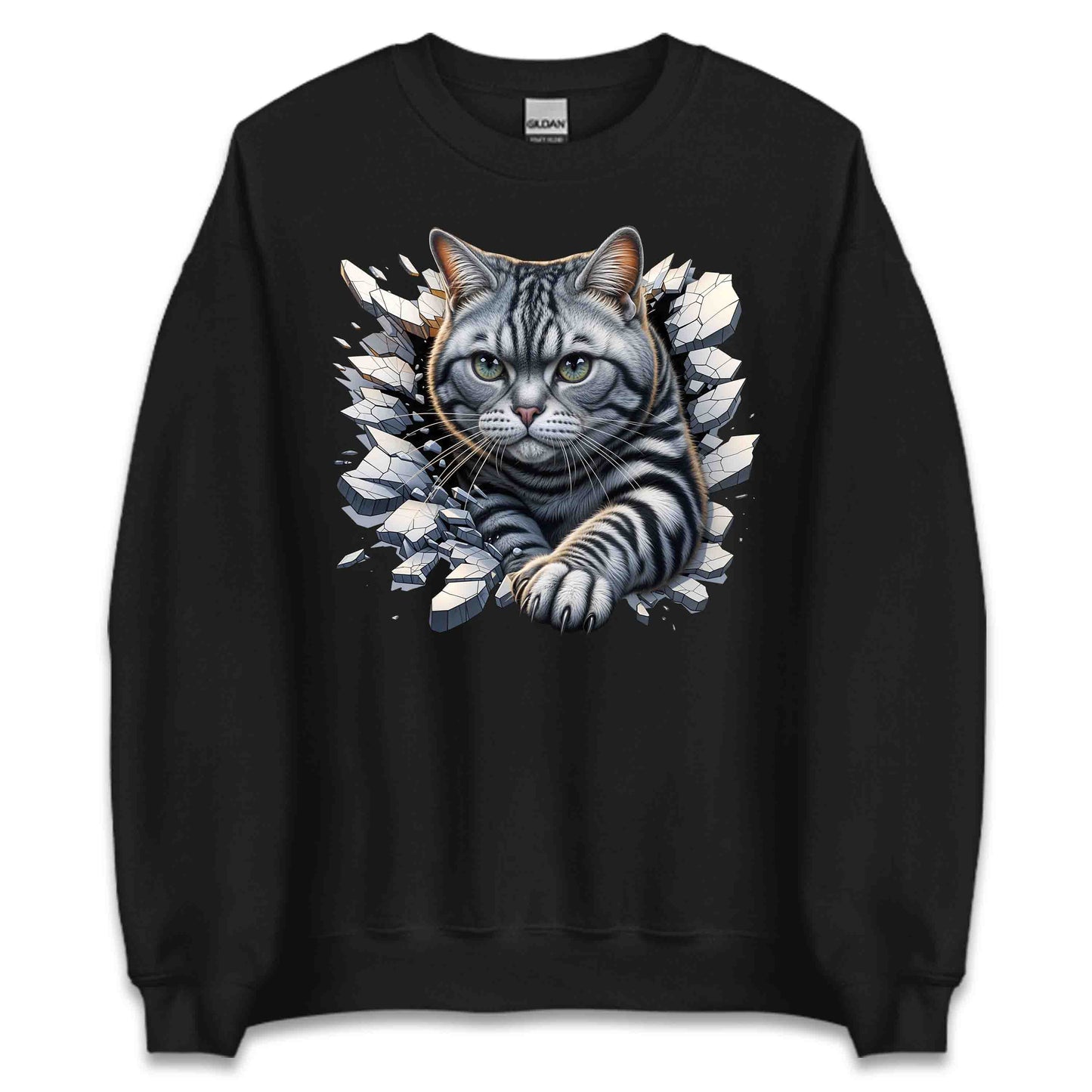 American Shorthair Cat Breaking Through Wall 3D Realistic Cat | PRODUCT CODE: AMRCNSHTWLBR