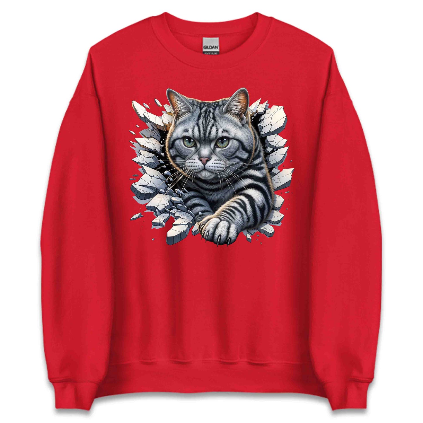 American Shorthair Cat Breaking Through Wall 3D Realistic Cat | PRODUCT CODE: AMRCNSHTWLBR