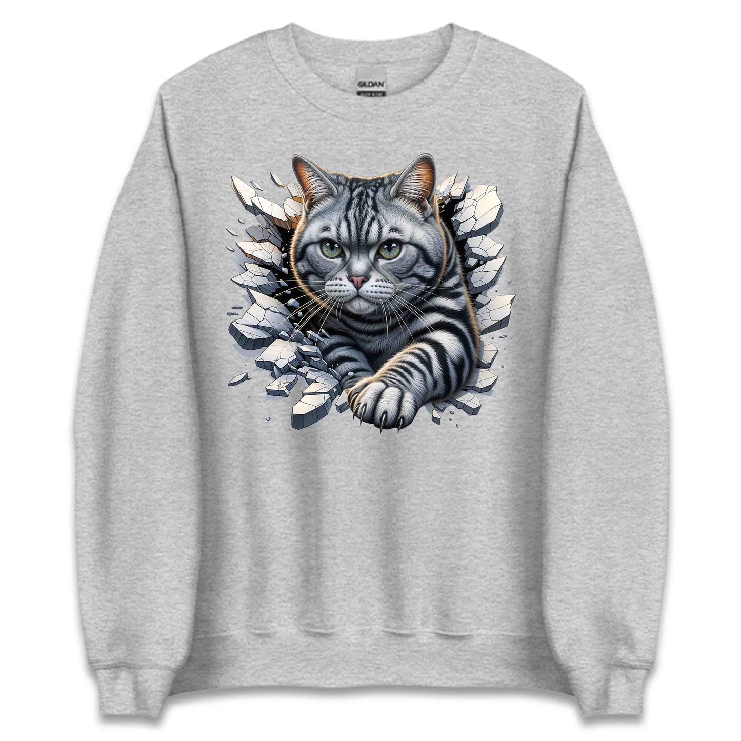 American Shorthair Cat Breaking Through Wall 3D Realistic Cat | PRODUCT CODE: AMRCNSHTWLBR