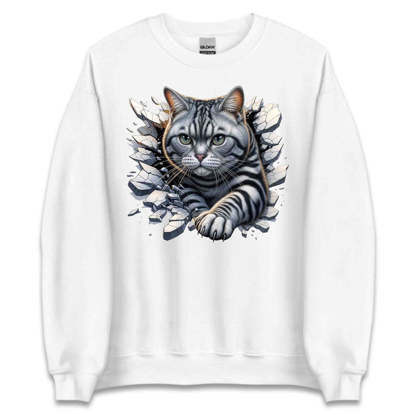 American Shorthair Cat Breaking Through Wall 3D Realistic Cat | PRODUCT CODE: AMRCNSHTWLBR