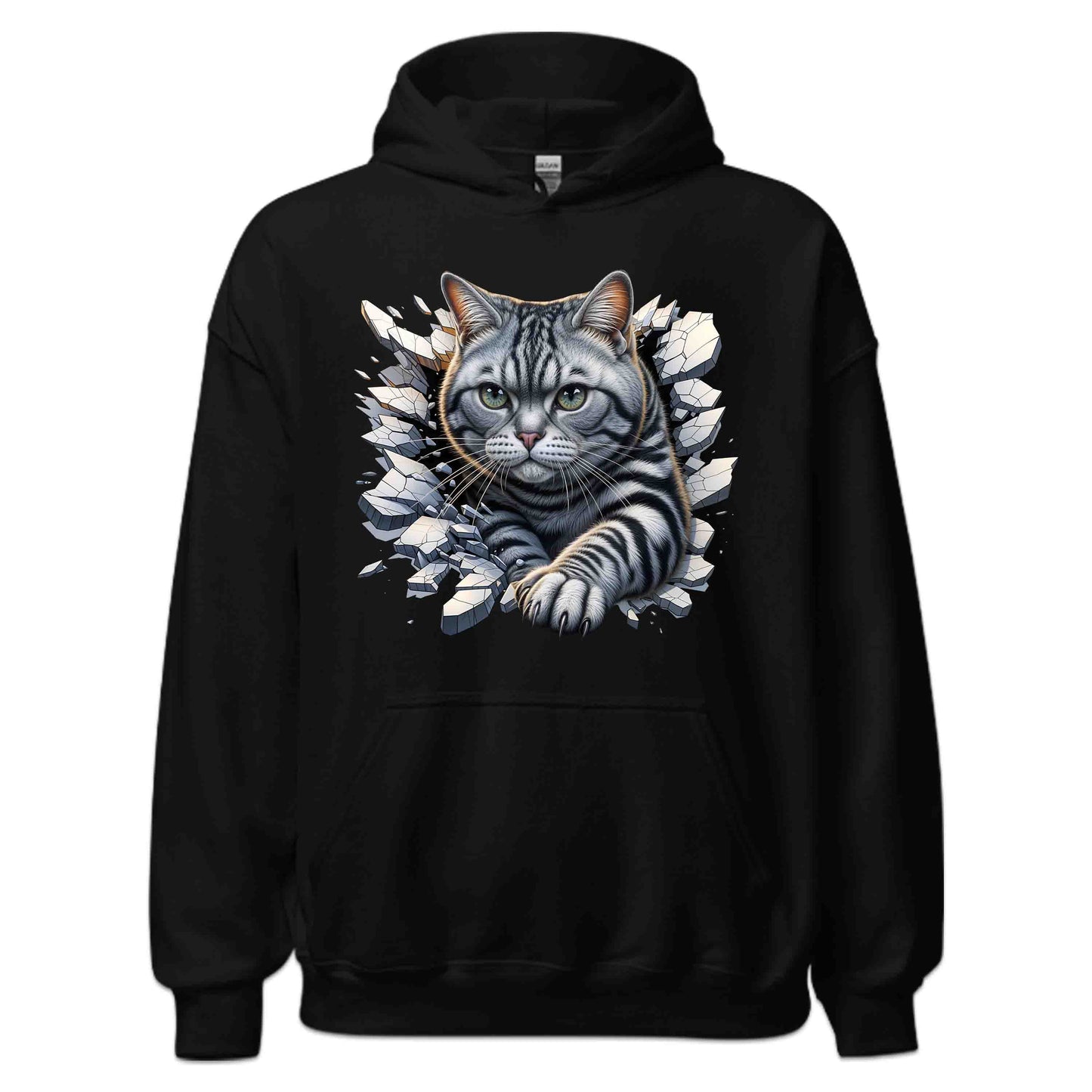 American Shorthair Cat Breaking Through Wall 3D Realistic Cat | PRODUCT CODE: AMRCNSHTWLBR