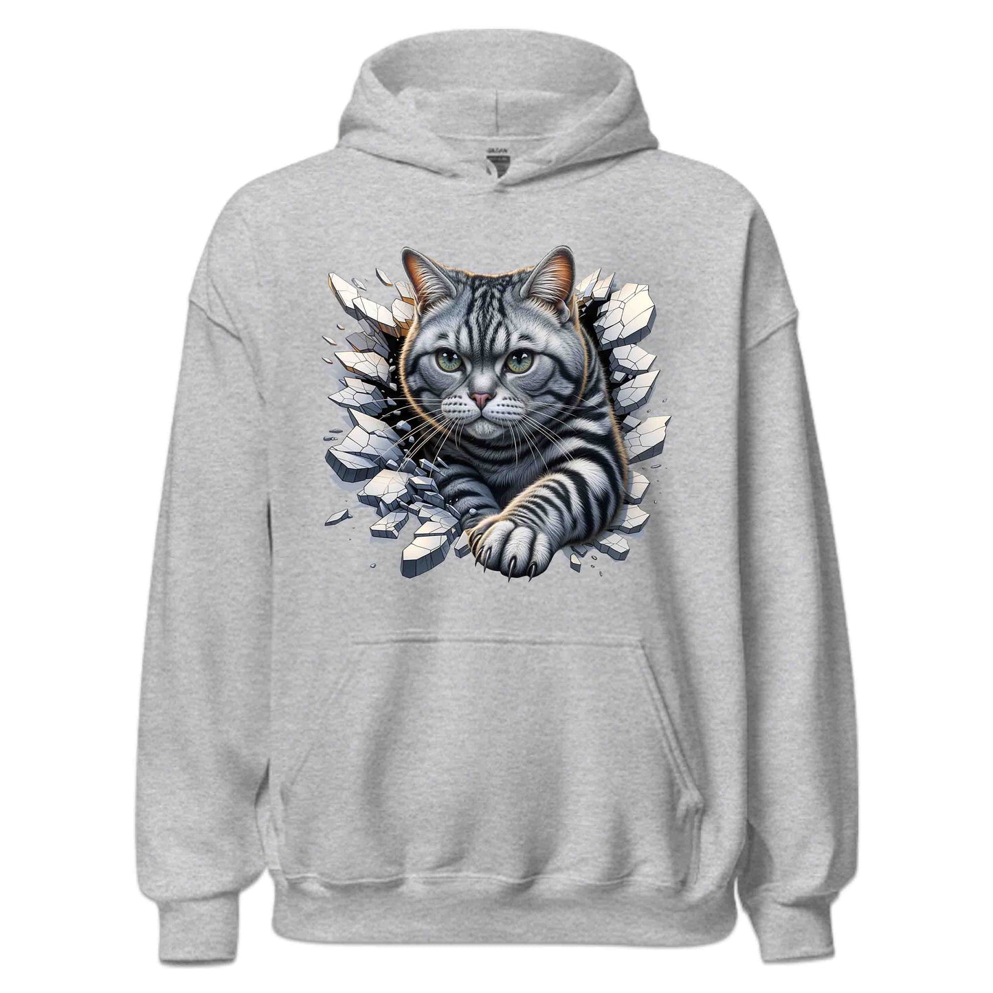 American Shorthair Cat Breaking Through Wall 3D Realistic Cat | PRODUCT CODE: AMRCNSHTWLBR