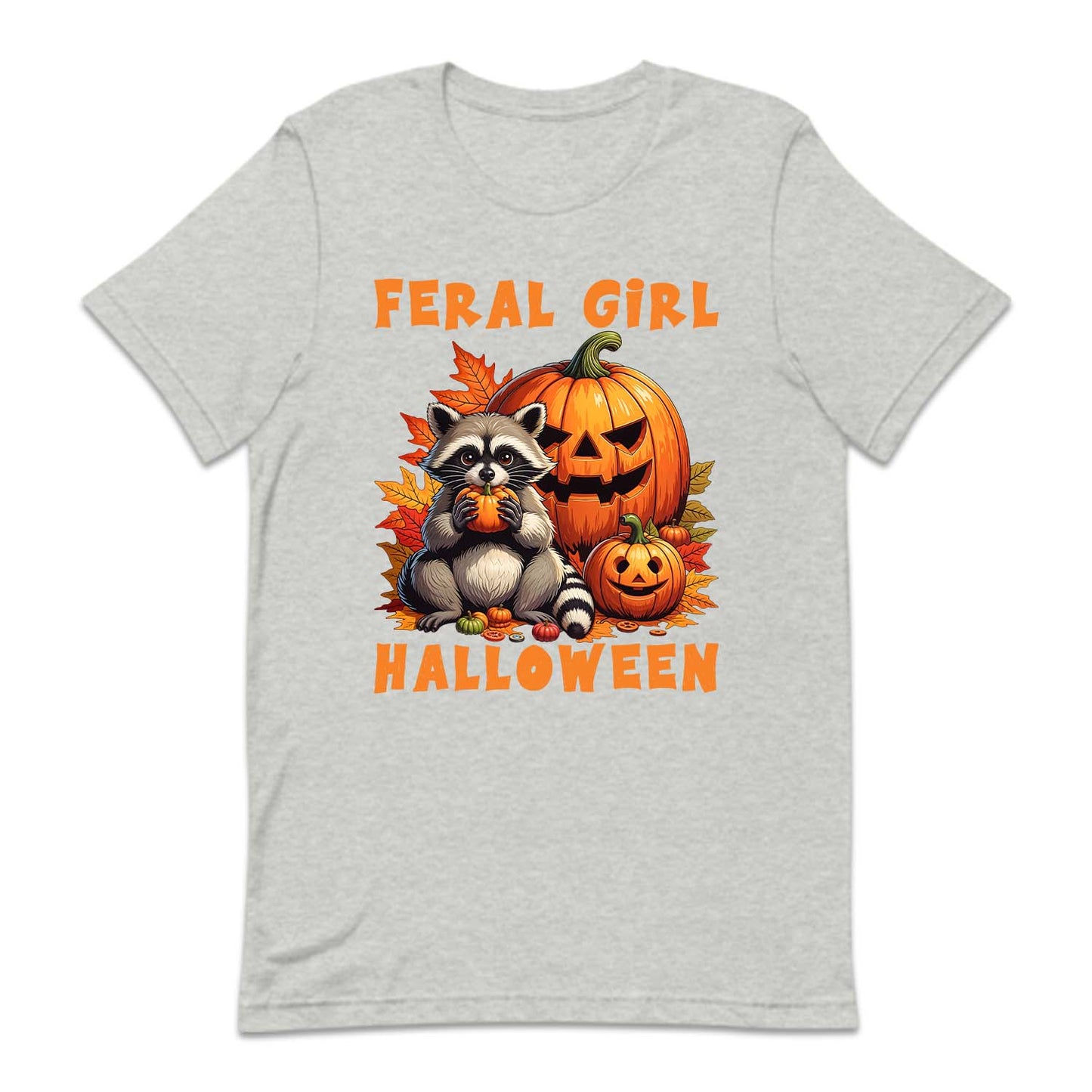 Feral Girl Halloween Spooky Raccoon & Pumpkin Autumn | PRODUCT CODE: FRGLEHWNE