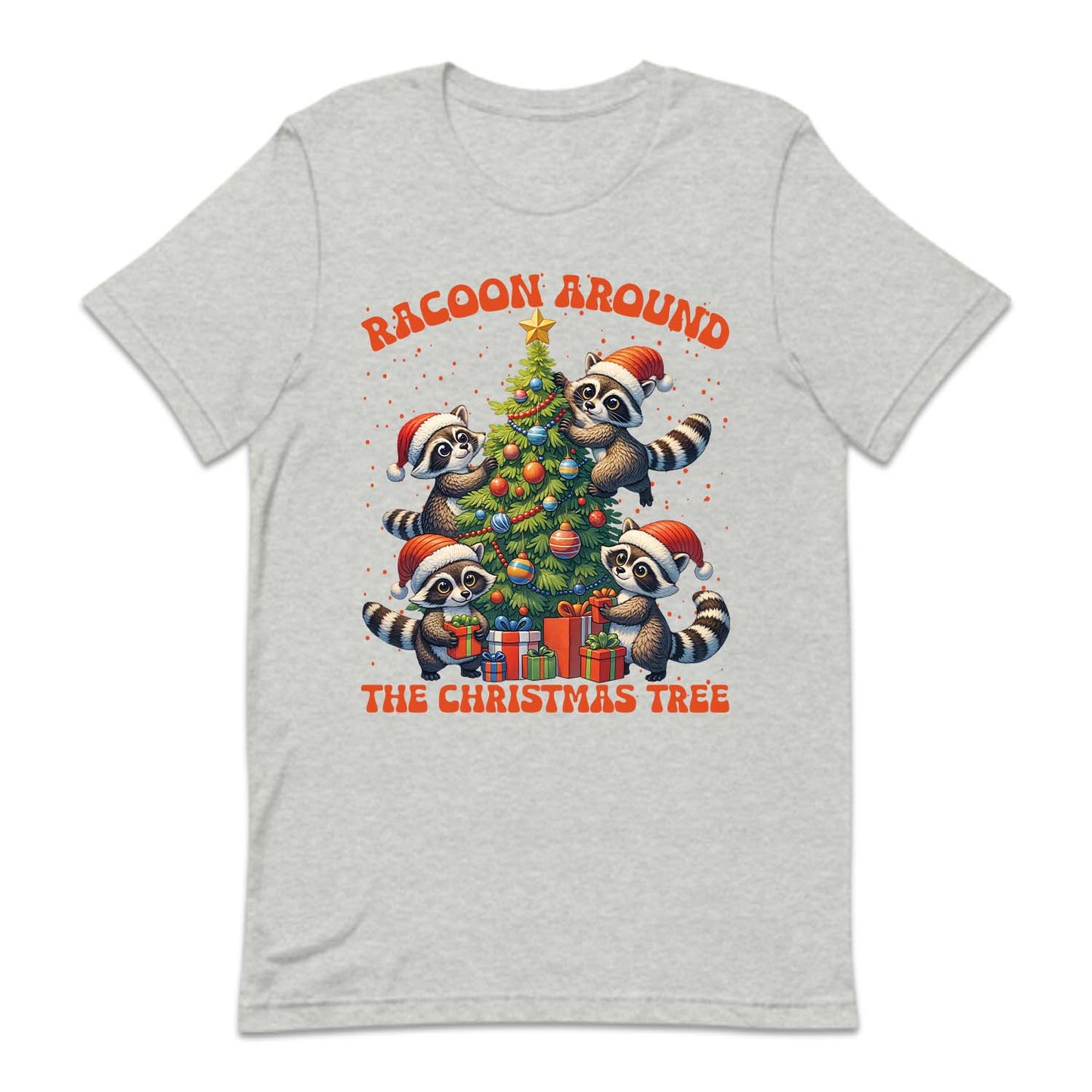 Raccoon Around The Christmas Tree Festive Holiday Xmas Raccoon | PRODUCT CODE: RCNDTRCHMSL