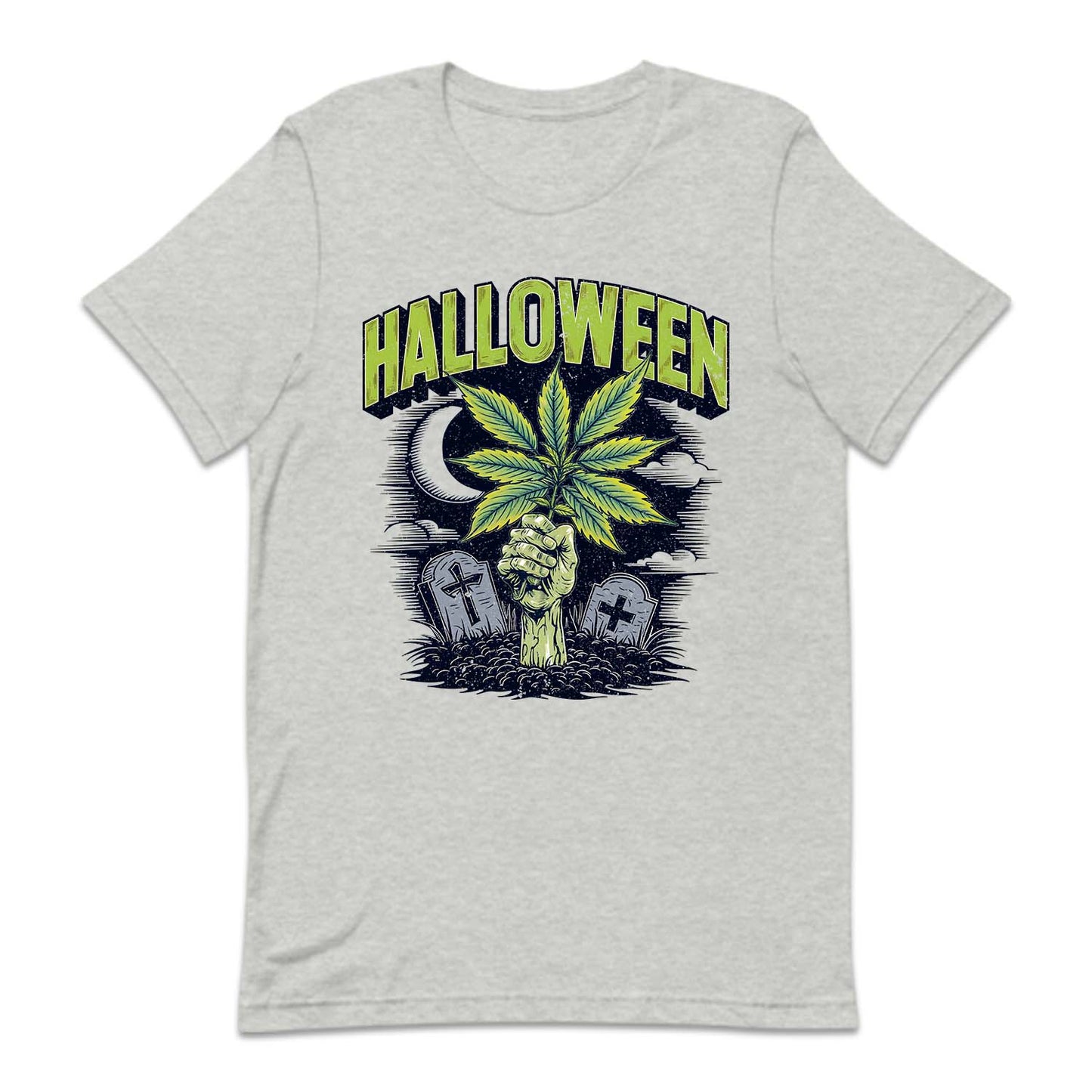 Halloween Cannabis Zombie Hand Holding Weed Leaf | PRODUCT CODE: HLWCNBSZW