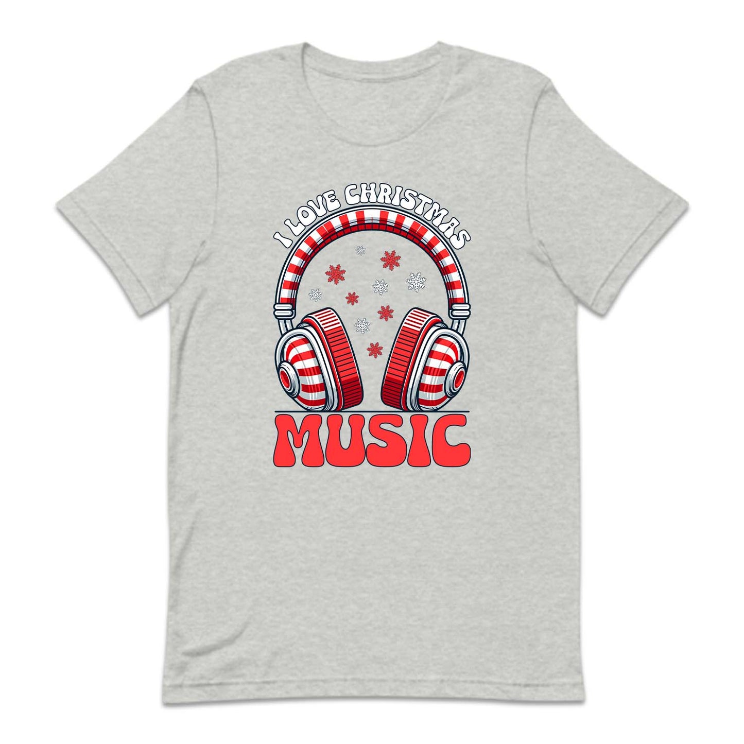 I Love Christmas Music Candy Cane Headphones Musical Xmas | PRODUCT CODE: LVCHRTMSUCN