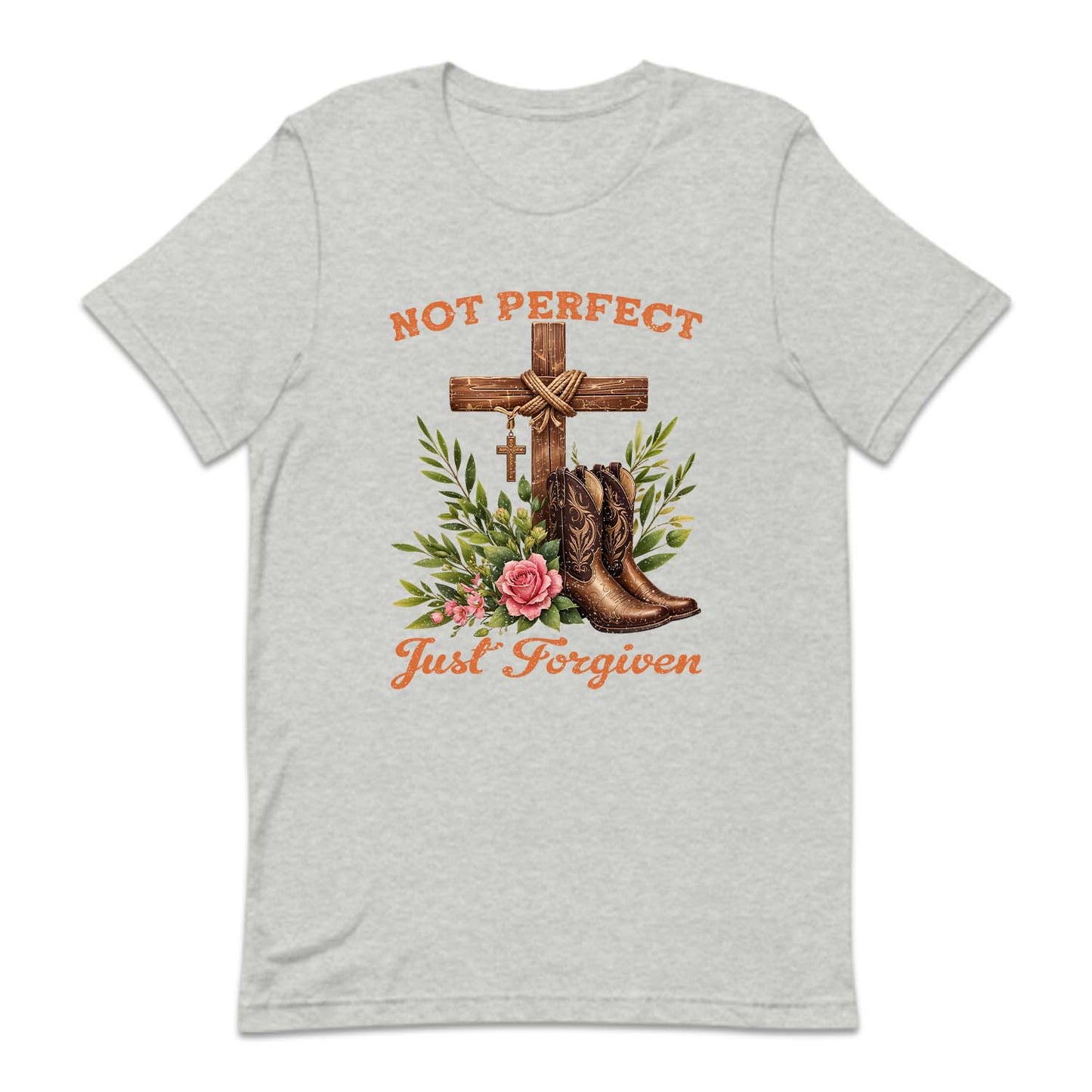 Not Perfect Just Forgiven Wooden Cross & Cowboy Boots | PRODUCT CODE: CHRWDNORS