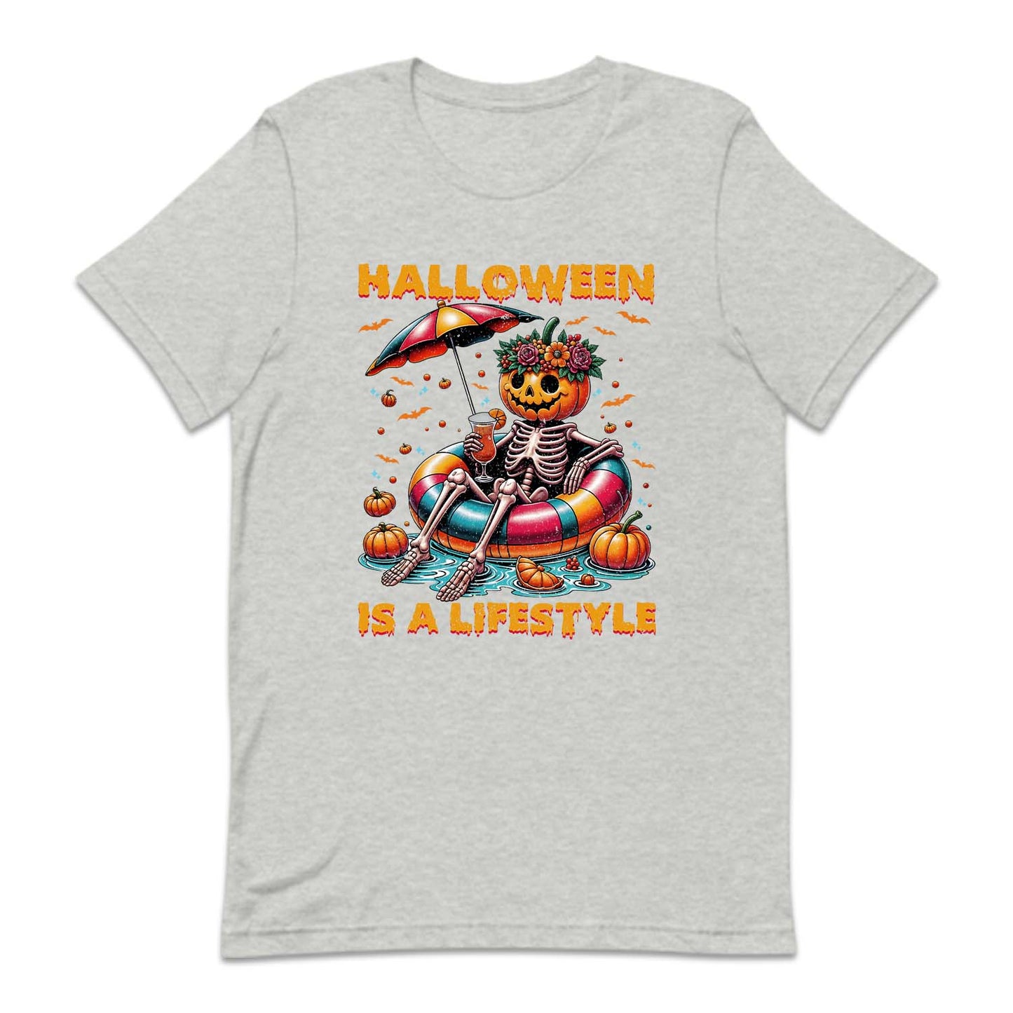 Halloween Is A Lifestyle Spooky Pool Party Pumpkin Skeleton | PRODUCT CODE: HLWSALFSY