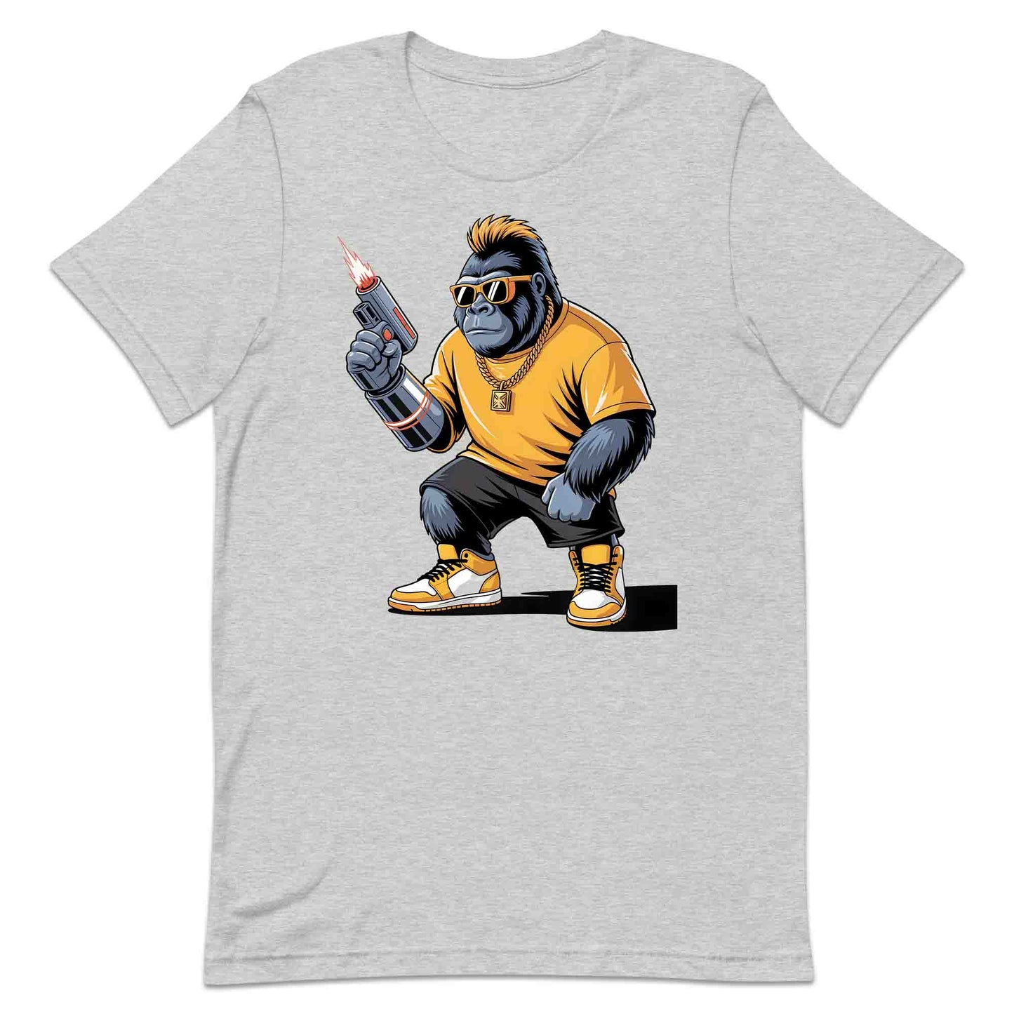 Laser Gun Gorilla T-Shirt, Cyberpunk Swag Sweatshirt, Hip-Hop Ape Hoodie | PRODUCT CODE: BDSKJWQE