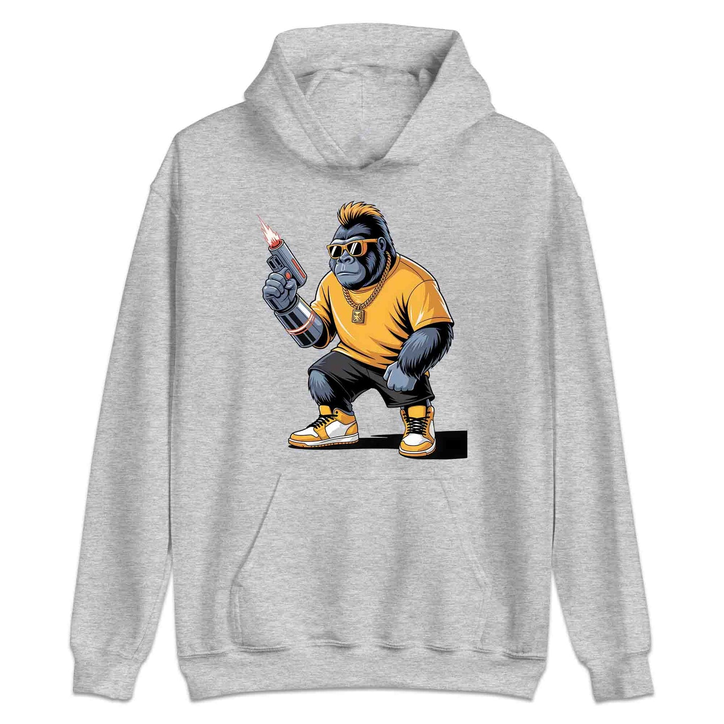 Laser Gun Gorilla T-Shirt, Cyberpunk Swag Sweatshirt, Hip-Hop Ape Hoodie | PRODUCT CODE: BDSKJWQE