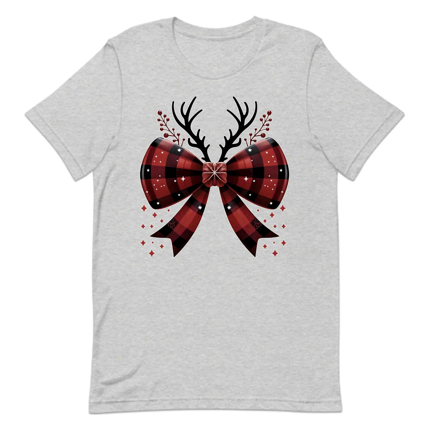 Buffalo Plaid Christmas Bow Rustic Reindeer Antlers Festive Xmas | PRODUCT CODE: BFLPDCHRSTUA