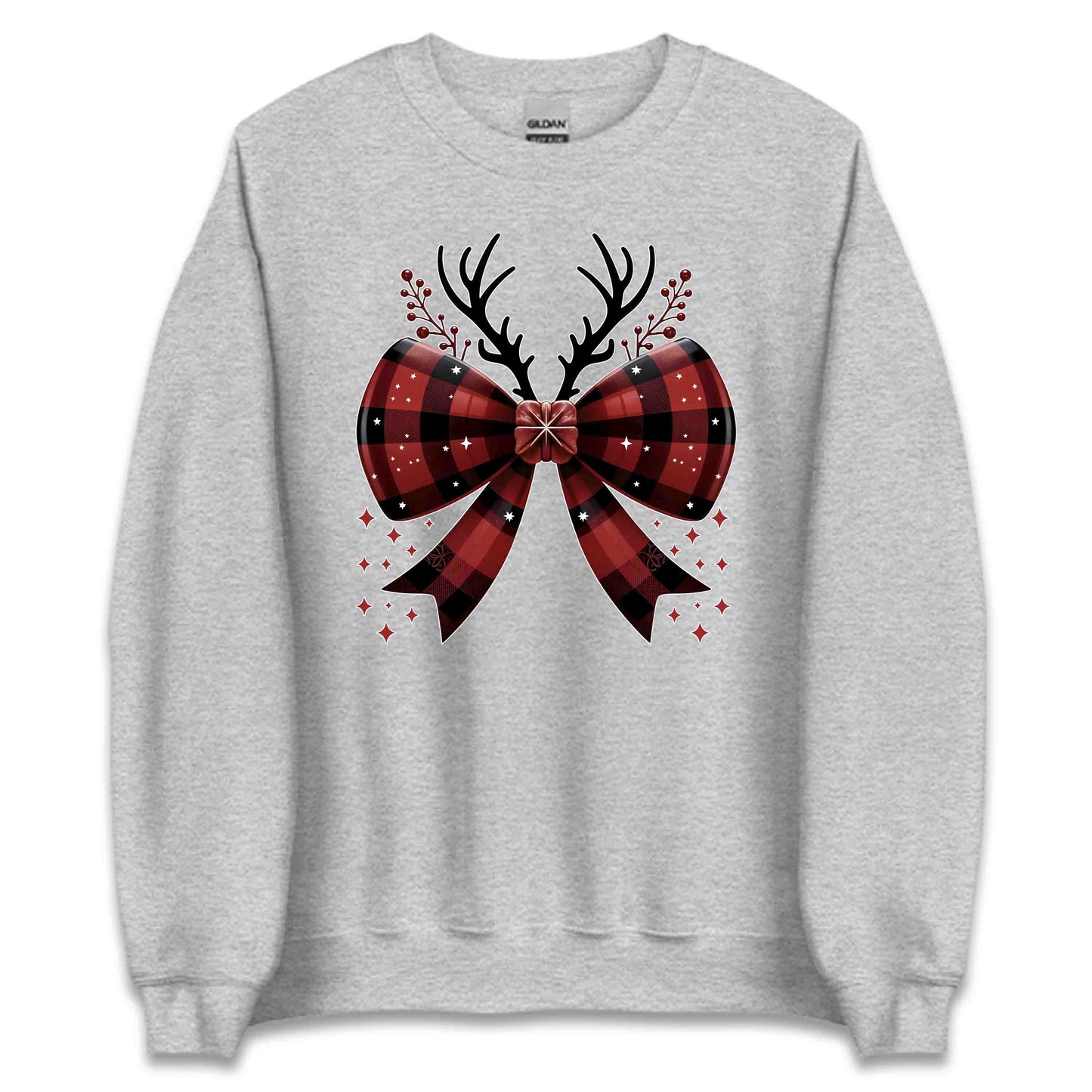 Buffalo Plaid Christmas Bow Rustic Reindeer Antlers Festive Xmas | PRODUCT CODE: BFLPDCHRSTUA