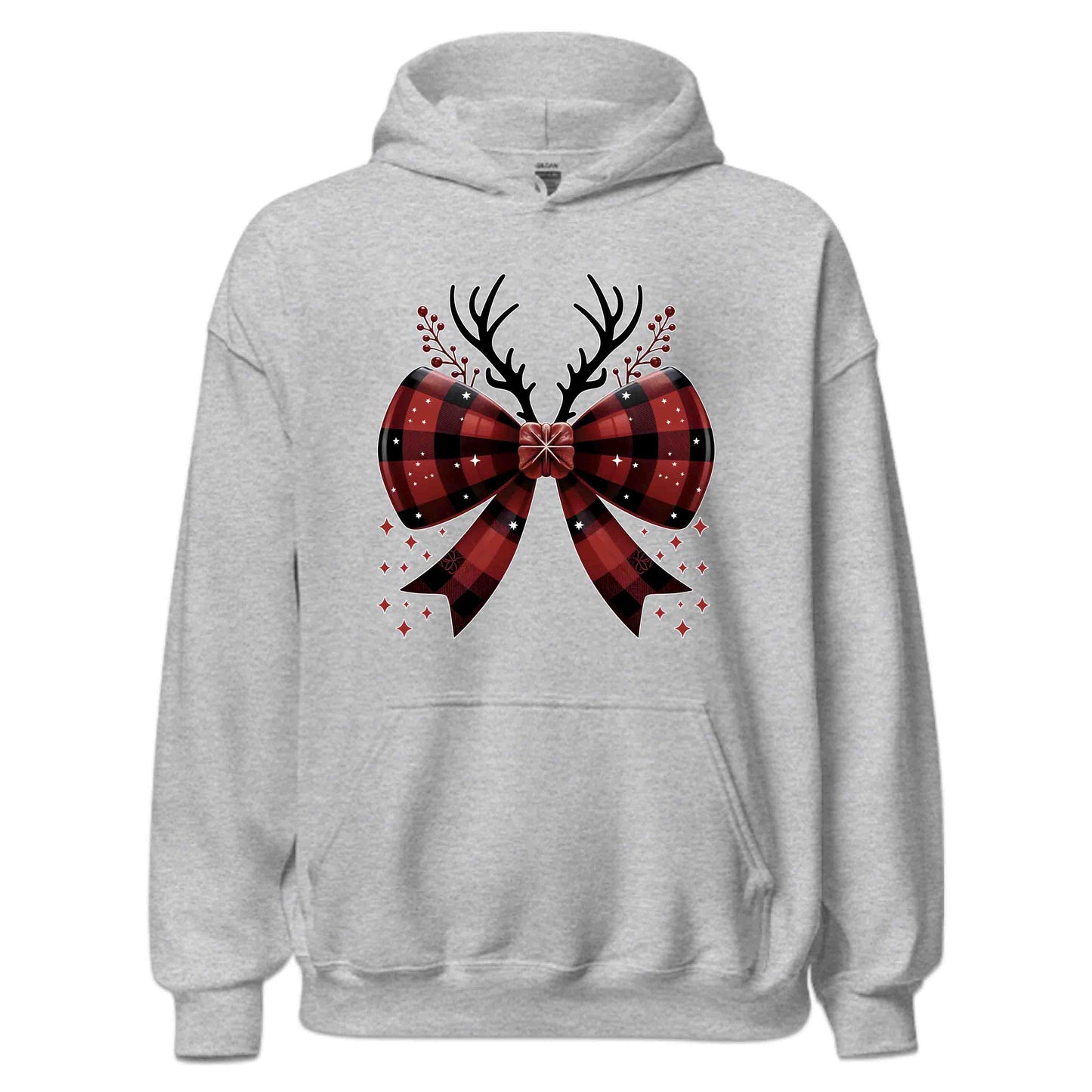 Buffalo Plaid Christmas Bow Rustic Reindeer Antlers Festive Xmas | PRODUCT CODE: BFLPDCHRSTUA