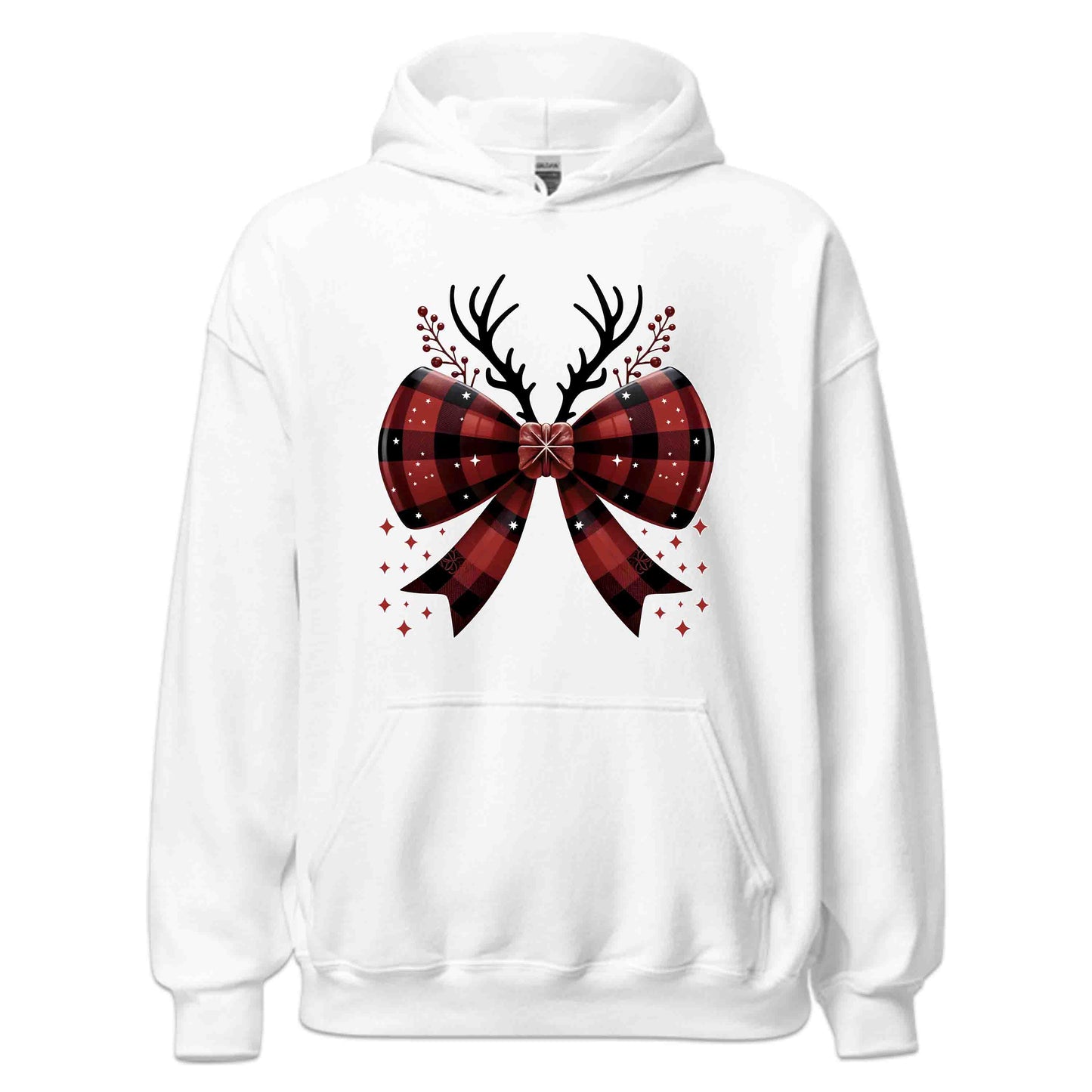 Buffalo Plaid Christmas Bow Rustic Reindeer Antlers Festive Xmas | PRODUCT CODE: BFLPDCHRSTUA