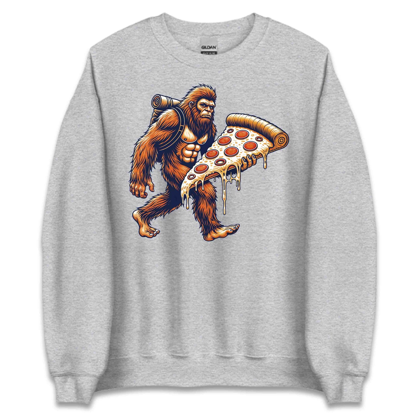 Bigfoot Pizza Lover Giant Cheesy Slice Sasquatch Hiking Adventure | PRODUCT CODE: BGFTPZALBVNRO