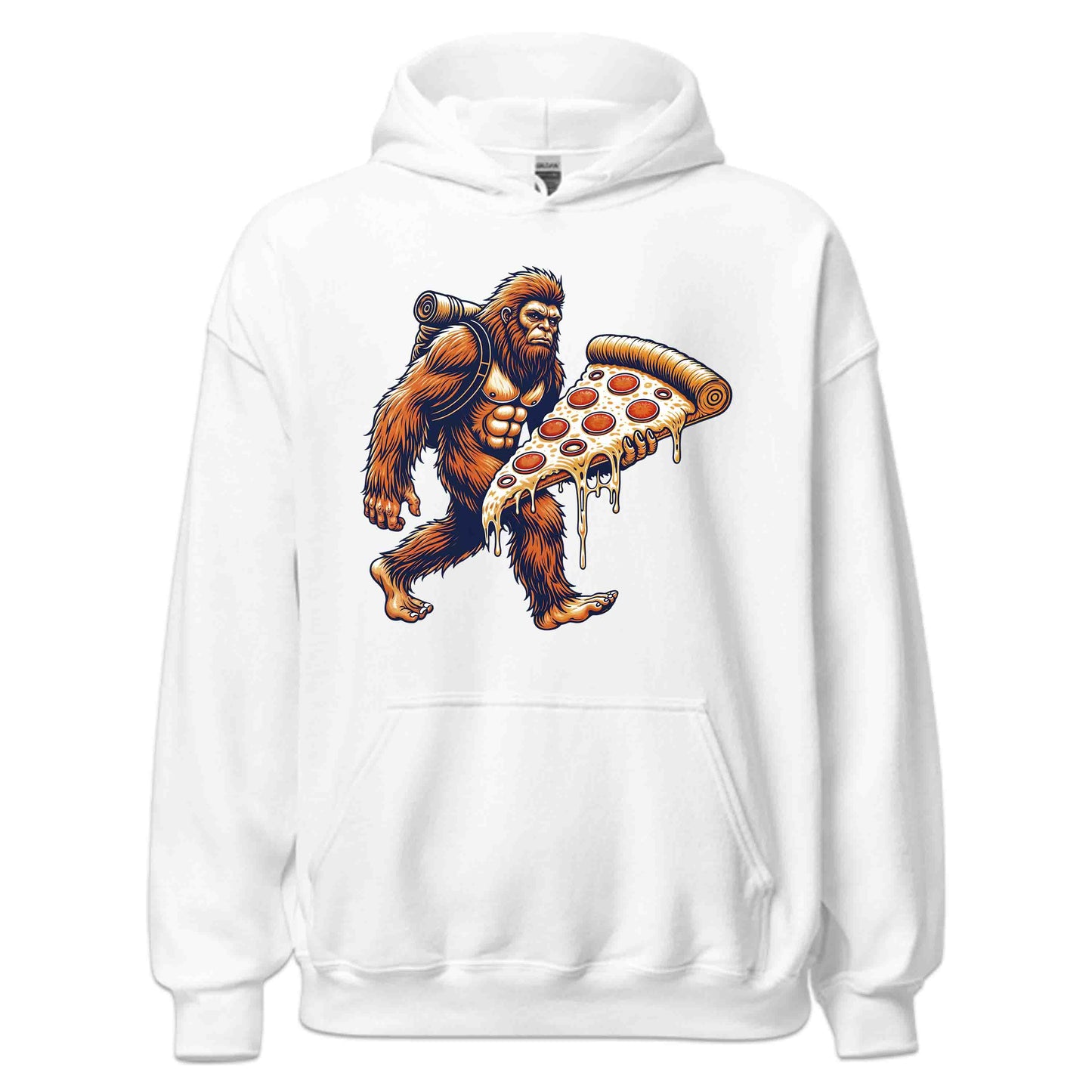Bigfoot Pizza Lover Giant Cheesy Slice Sasquatch Hiking Adventure | PRODUCT CODE: BGFTPZALBVNRO