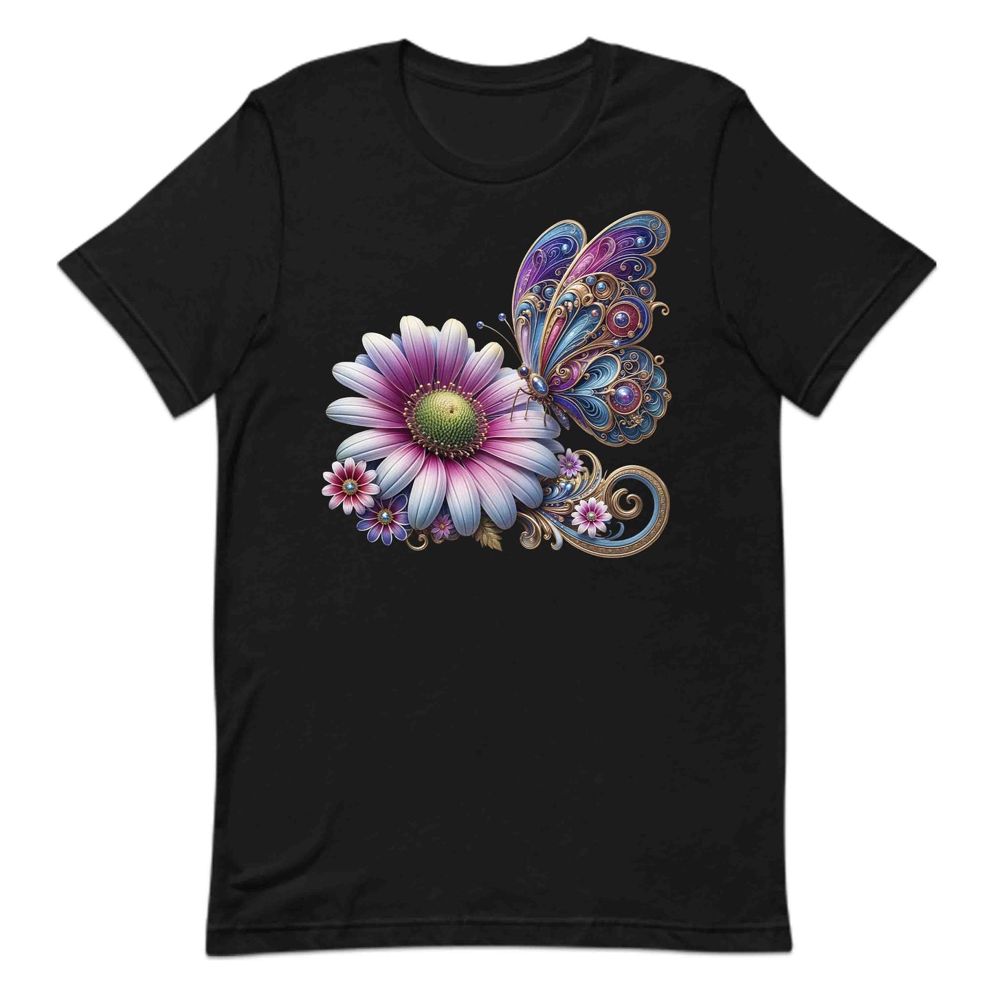 Bohemian Butterfly Floral Whimsical Nature-Inspired Daisy Flower | PRODUCT CODE: BHMNETFLWYN