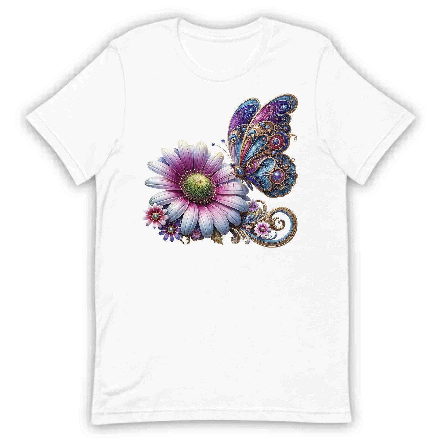 Bohemian Butterfly Floral Whimsical Nature-Inspired Daisy Flower | PRODUCT CODE: BHMNETFLWYN