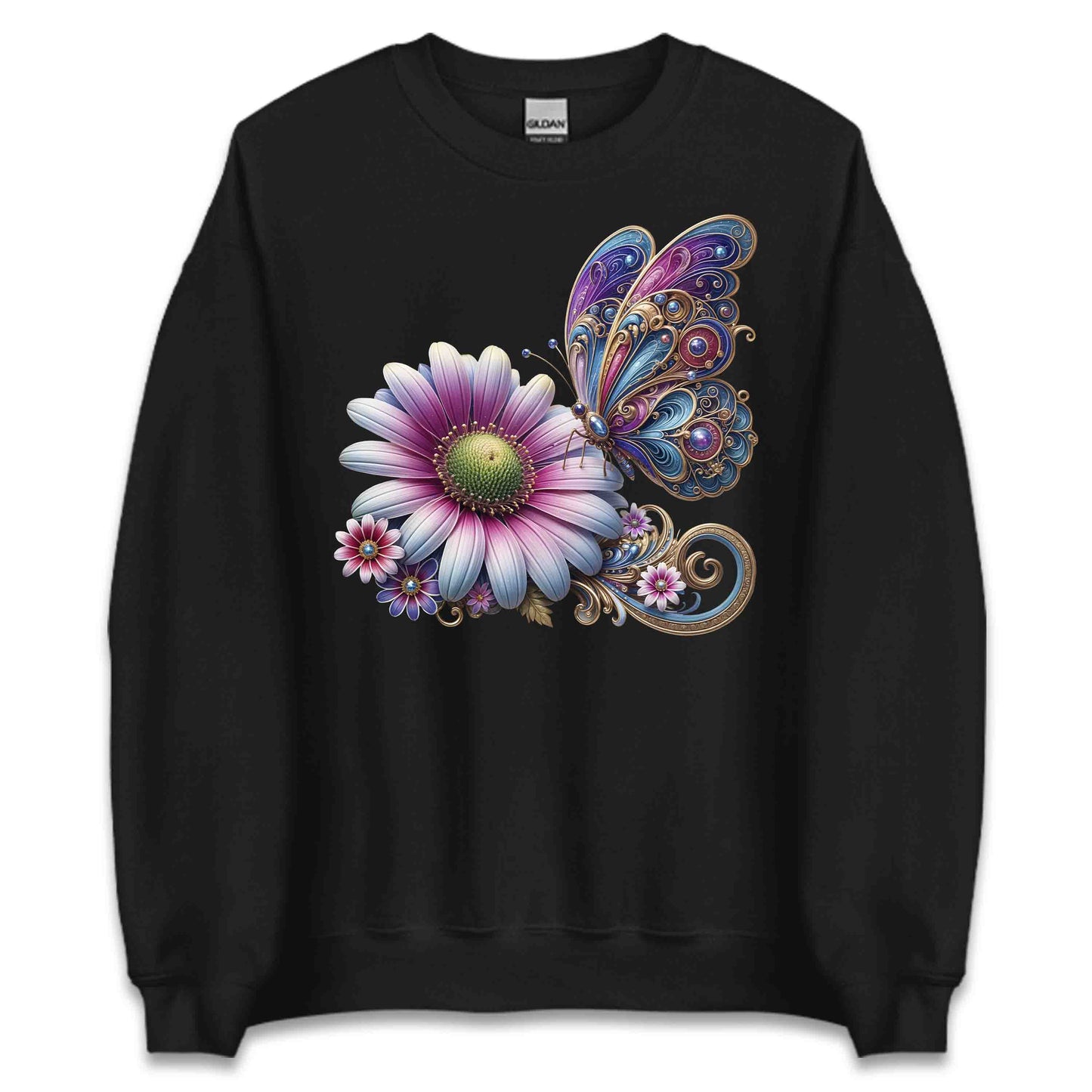 Bohemian Butterfly Floral Whimsical Nature-Inspired Daisy Flower | PRODUCT CODE: BHMNETFLWYN